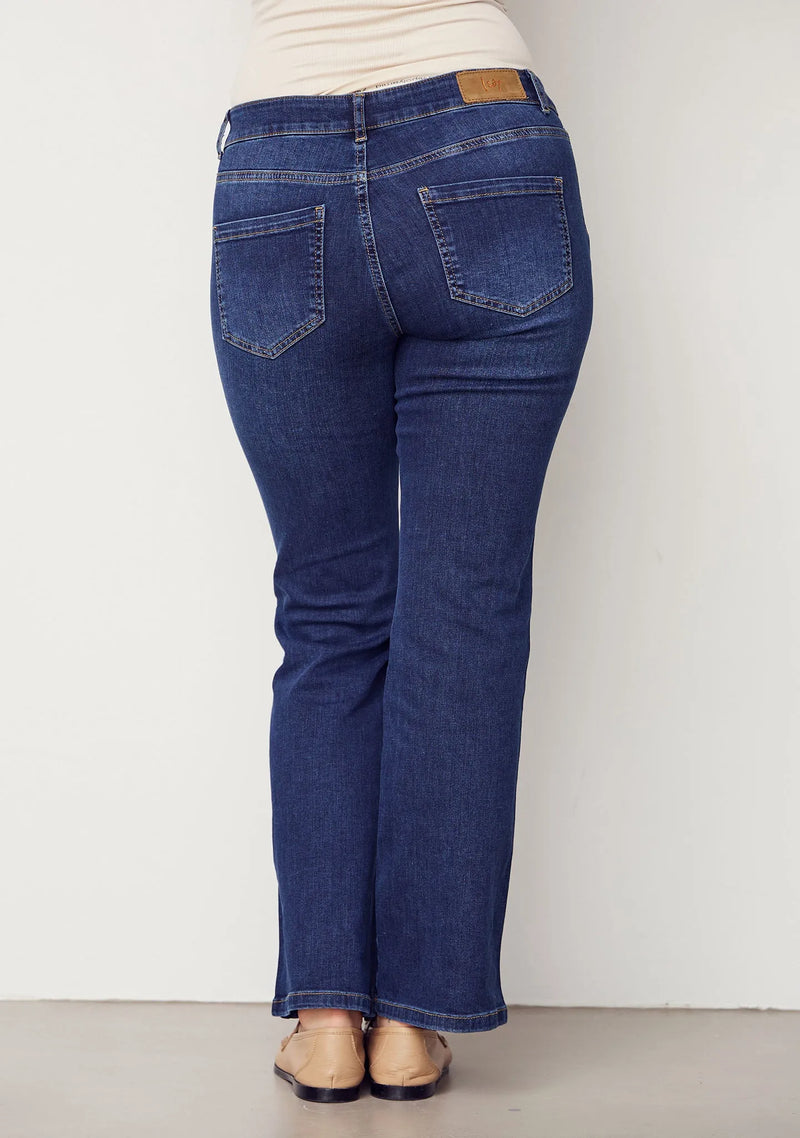 I SAY Como Flare Jeans Med Knappar Dark Denim