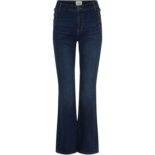 I SAY Como Flare Jeans med knapp Dark denim