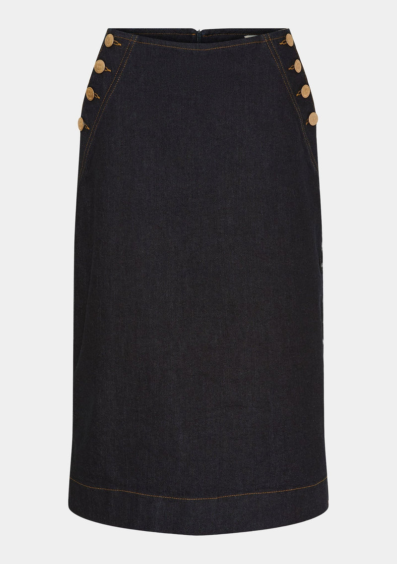 I SAY Como Kjol med hög midja Unwashed Denim