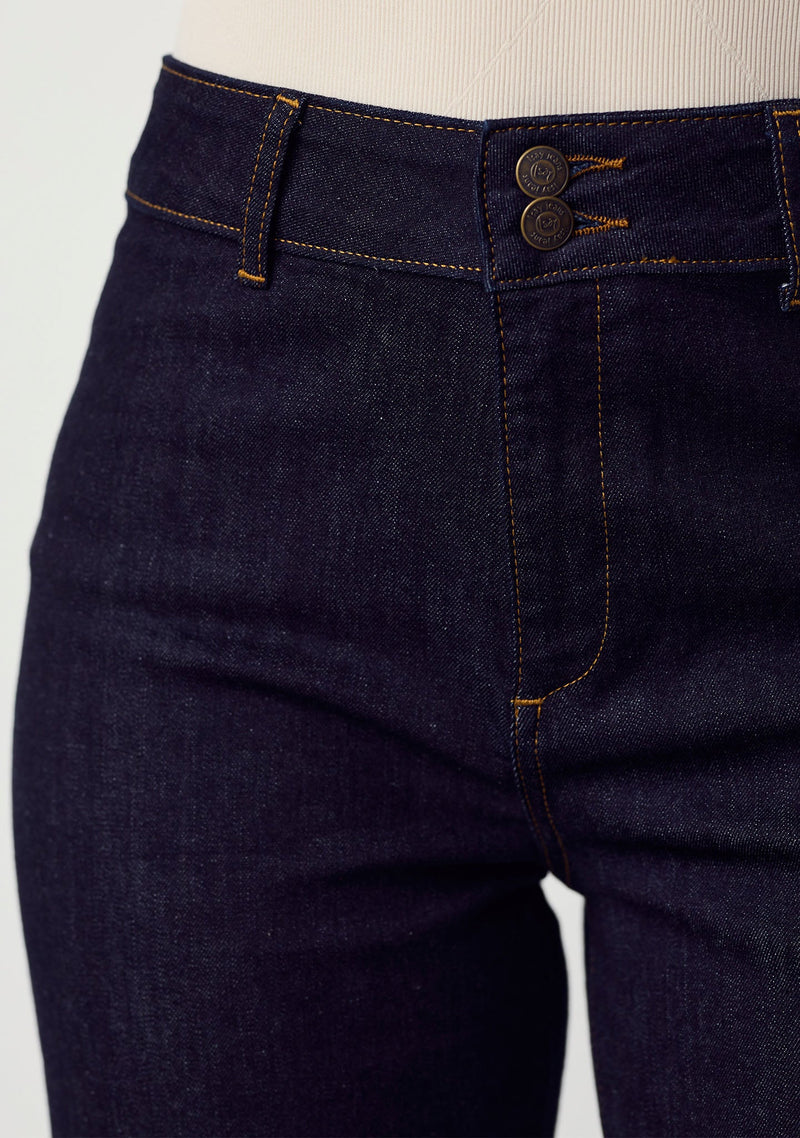 I SAY Como Raka Jeans med Hög Midja Otvättad Denim