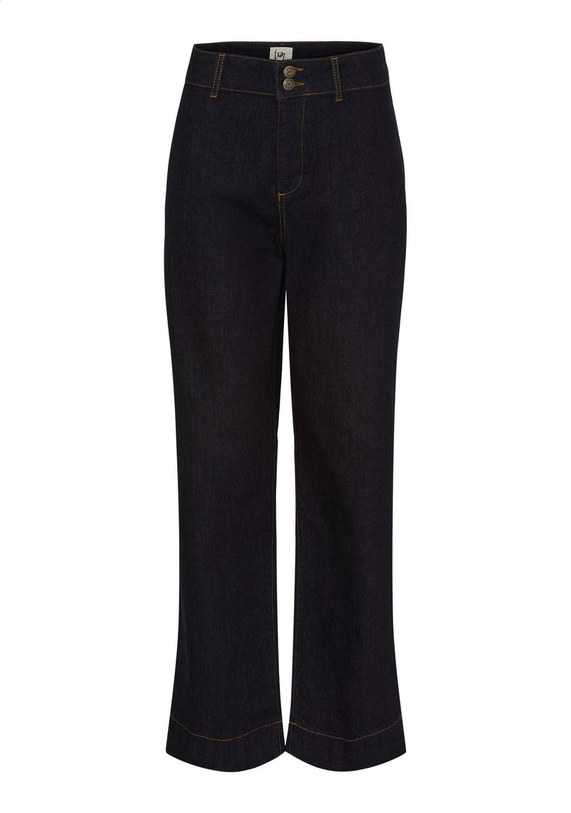 I SAY Como Raka Jeans med Hög Midja Otvättad Denim