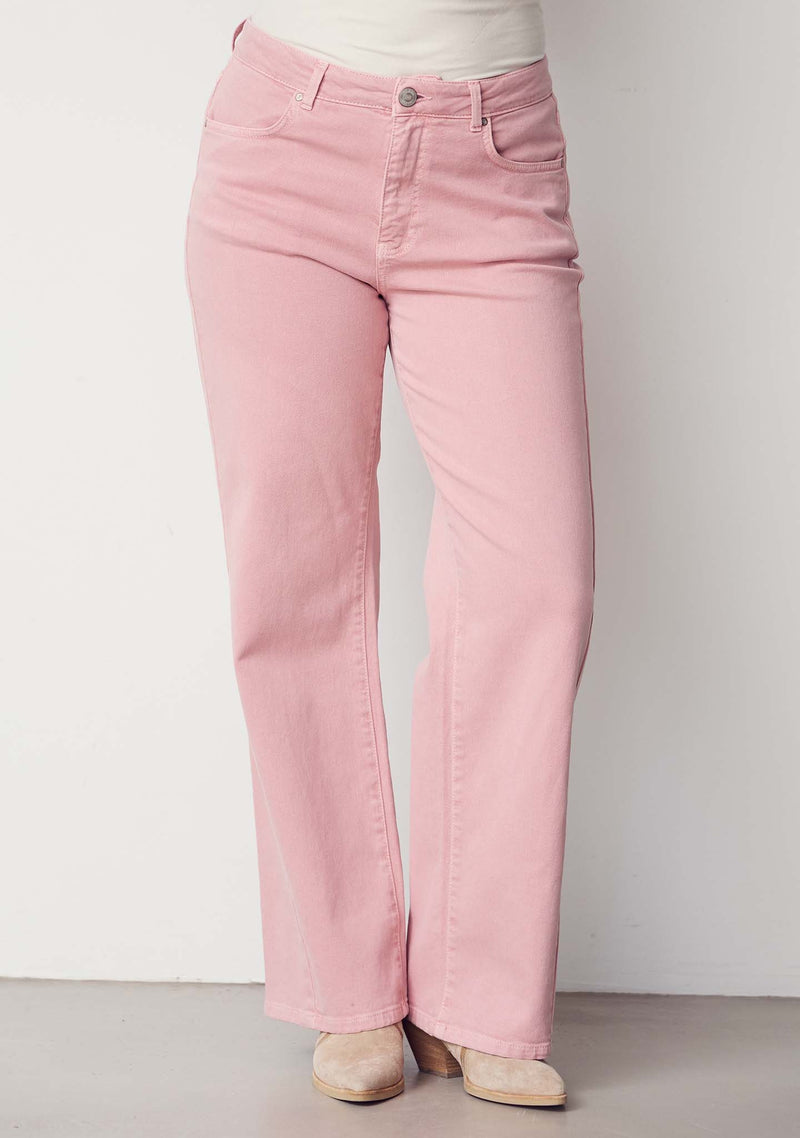 I SAY Como Twill Klassiska Byxor med Raka, Vida Ben Washed Rose