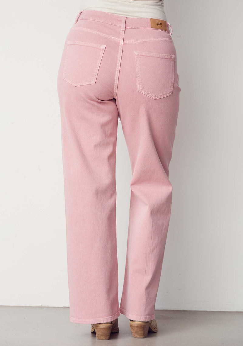 I SAY Como Twill Klassiska Byxor med Raka, Vida Ben Washed Rose