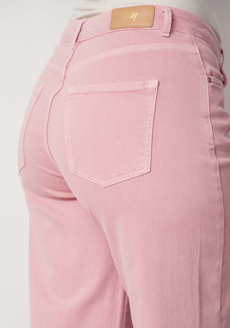 I SAY Como Twill Klassiska Byxor med Raka, Vida Ben Washed Rose