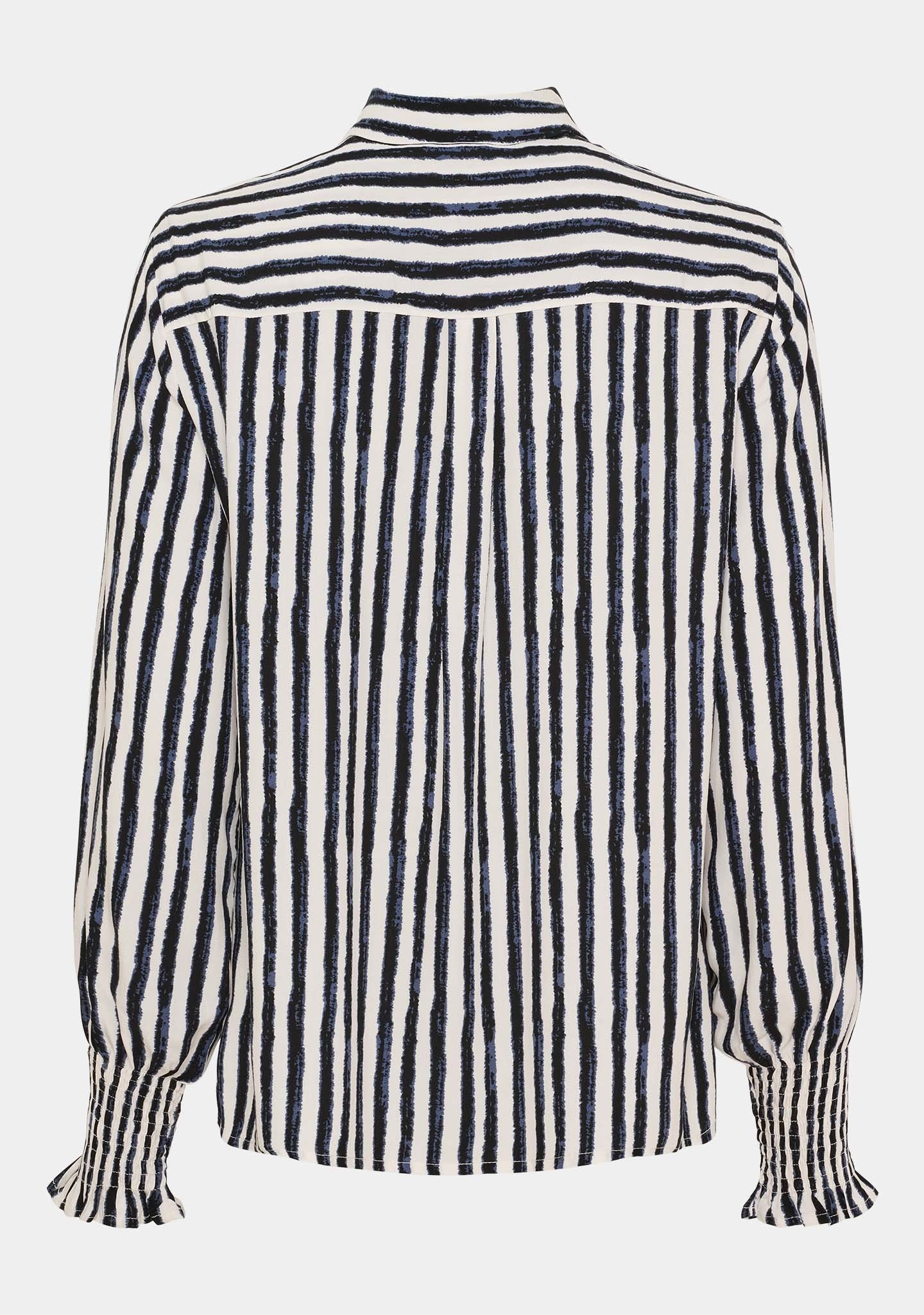 I SAY Gyta Smock Randig Skjorta Creamy w/Black