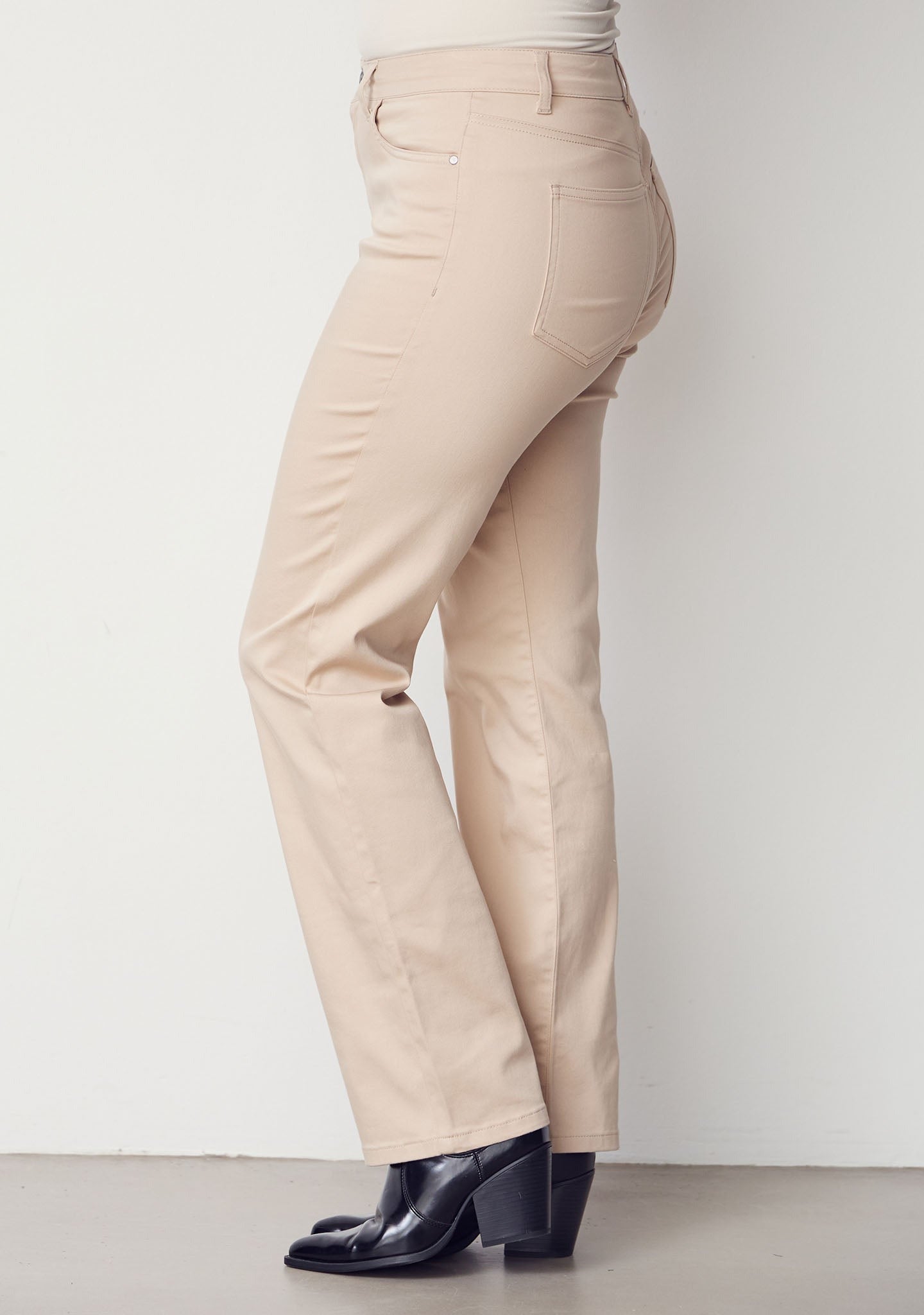 I SAY Lång Raka Byxor Sand