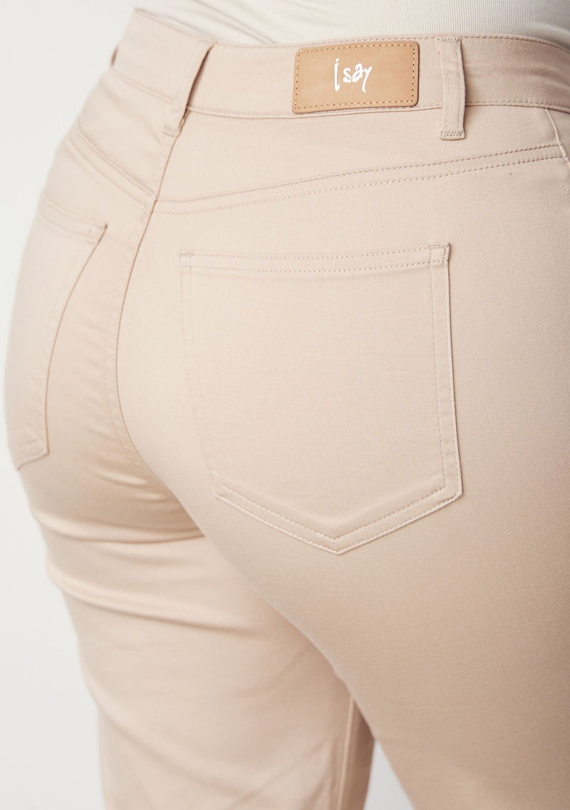 I SAY Lång Raka Byxor Sand