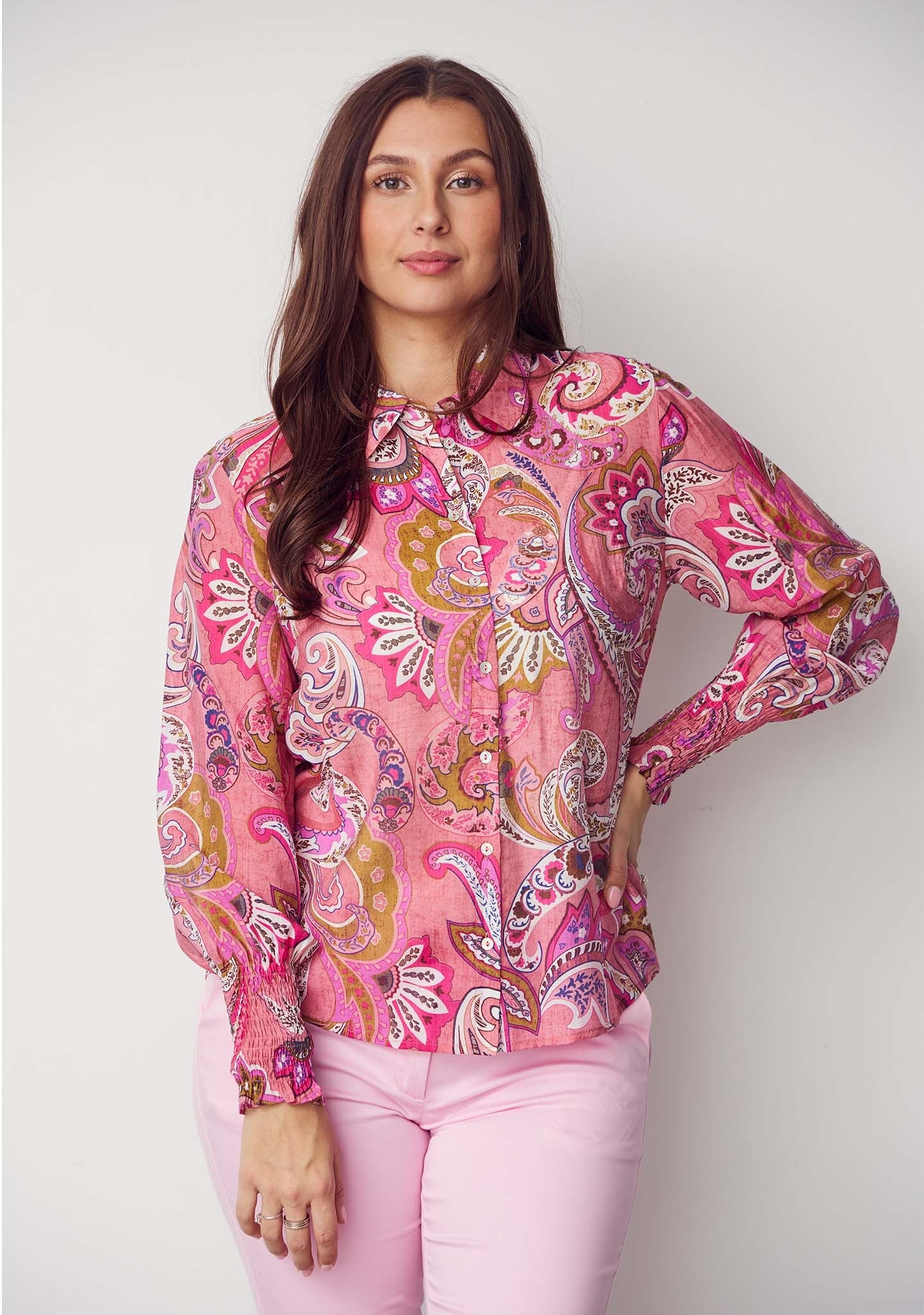 I SAY Lotta Skjorta med Smock Rose Paisley