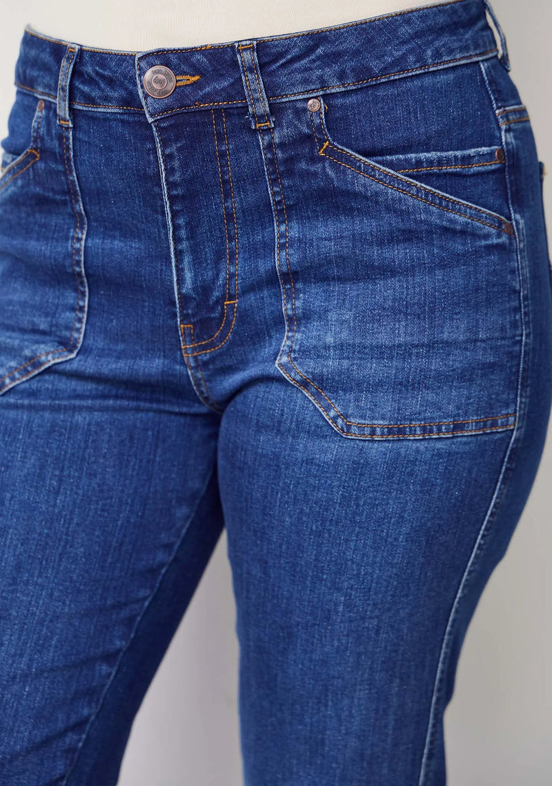 I SAY Portofino Raka Jeans Mörkare Klassisk Tvätt