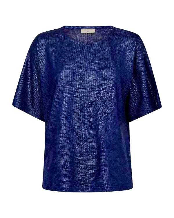 FreeQuent Metallic Topp Satina Blå
