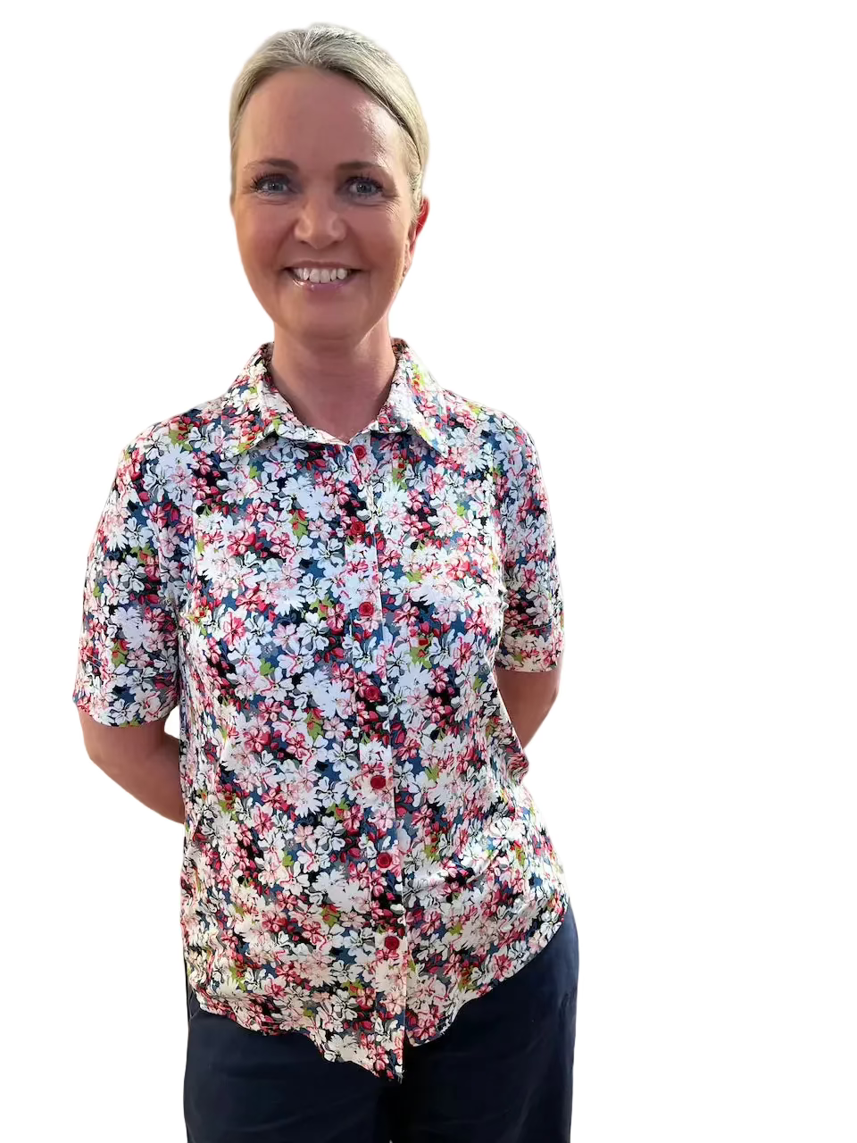 Victoria by AGA Blomming Jersey skjortblus Rosa