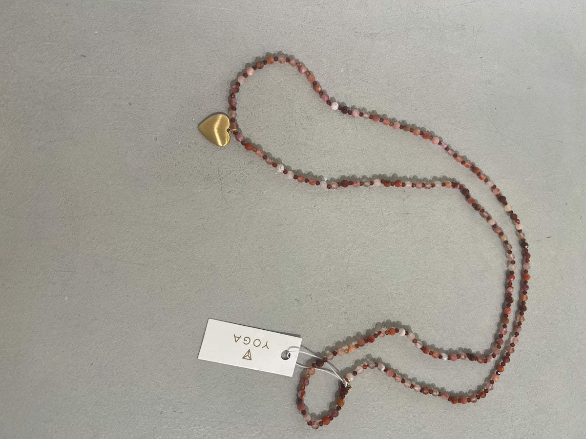 7East Eye gazing Necklace w fire agate 90 cm Rosa