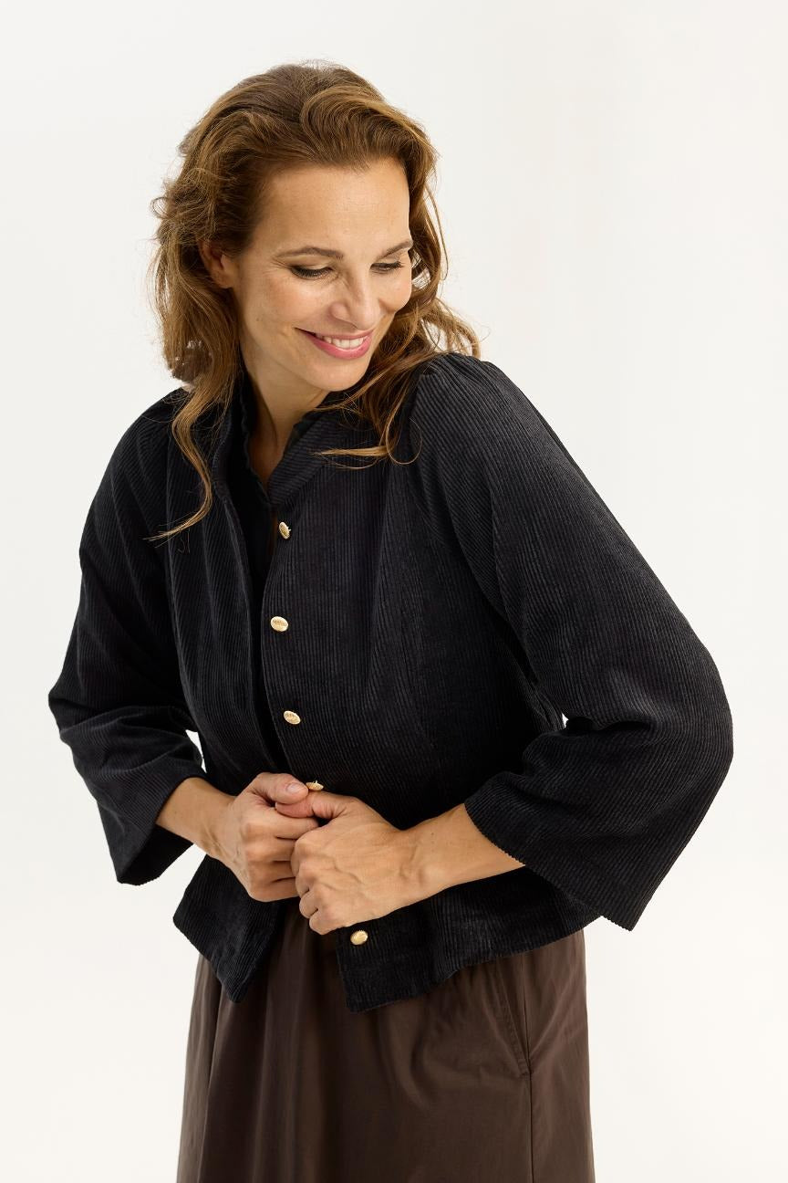 IN FRONT Sammetsjacka Ivy Svart
