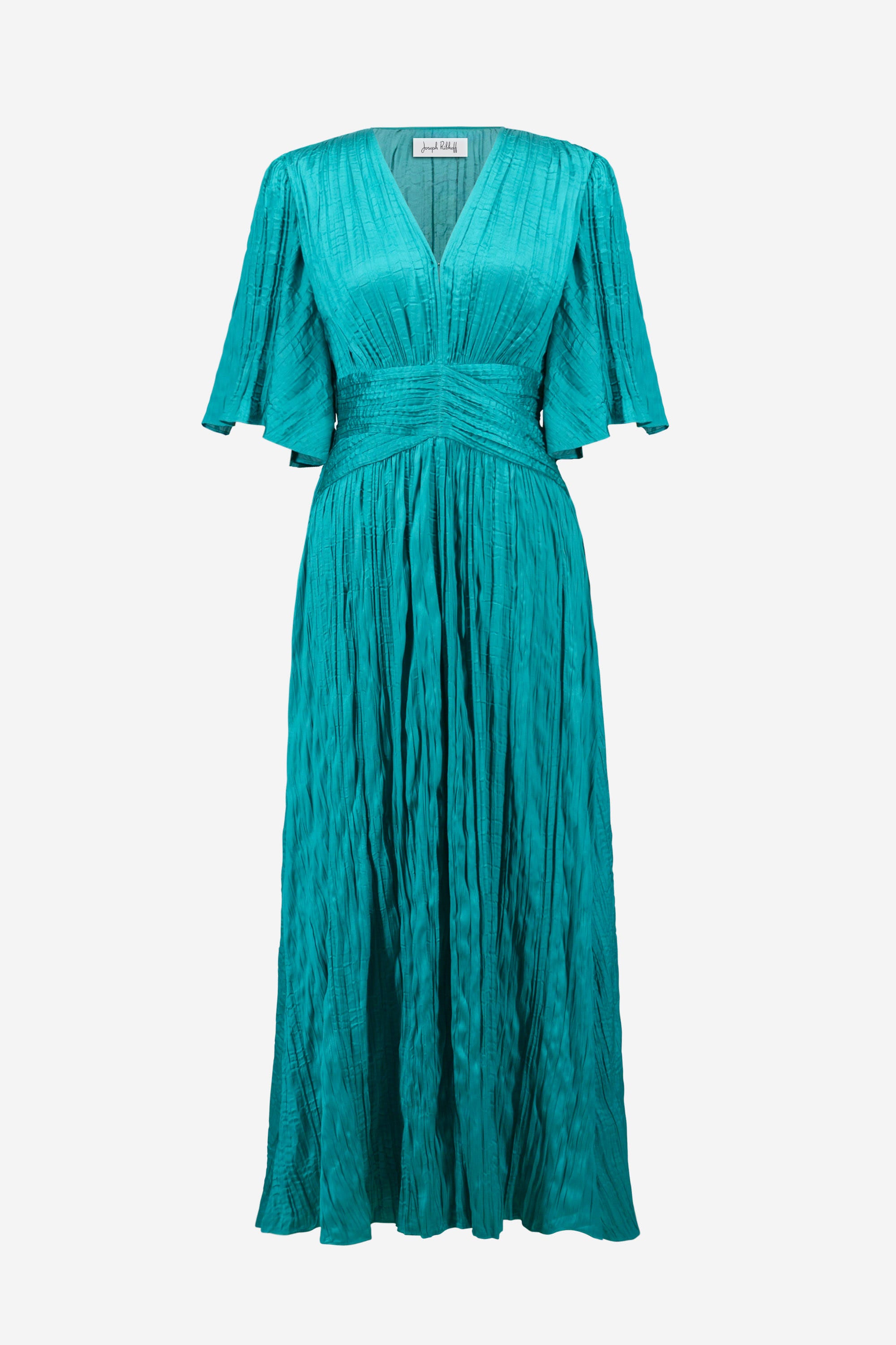 Joseph Ribkoff Plisserad Satin­klänning i fit & flare-modell Oceanic