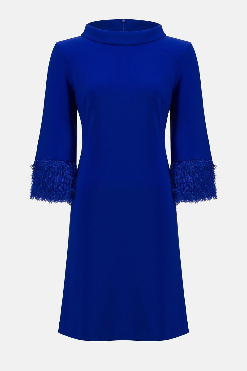 Joseph Ribkoff Silkeslen Stickad Klänning Royal Sapphire