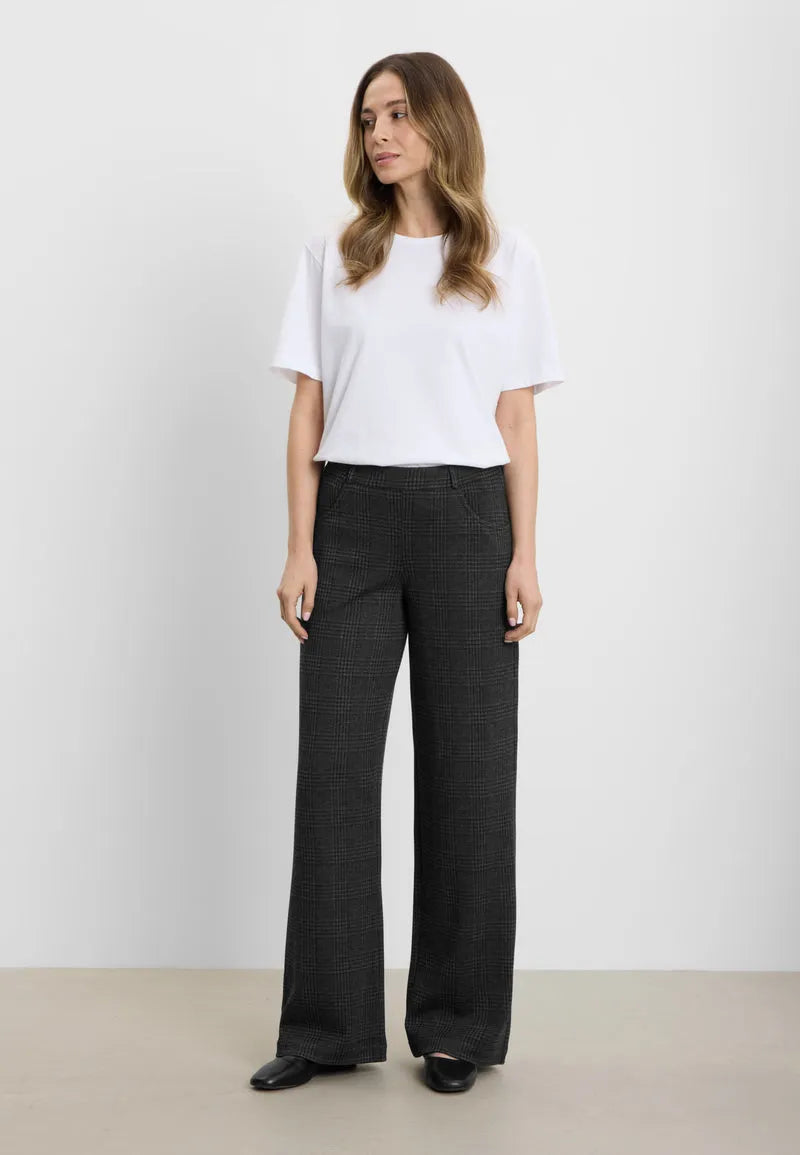 LAURIE BYXOR Donna Loose Medellång Anthracite Check