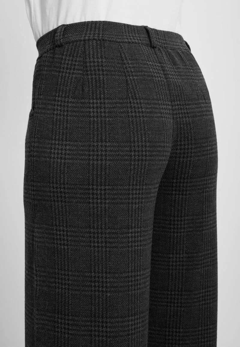 LAURIE BYXOR Donna Loose Medellång Anthracite Check