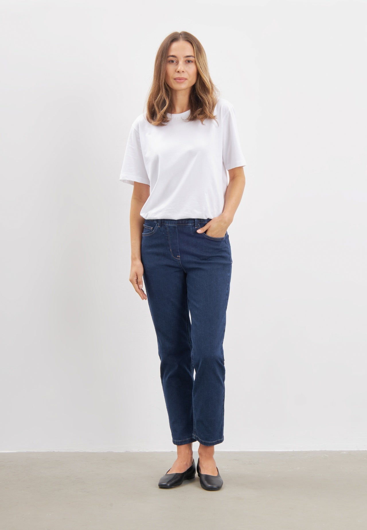 LAURIE Hannah Regular Extra Kort Jeans Mörkblå Denim