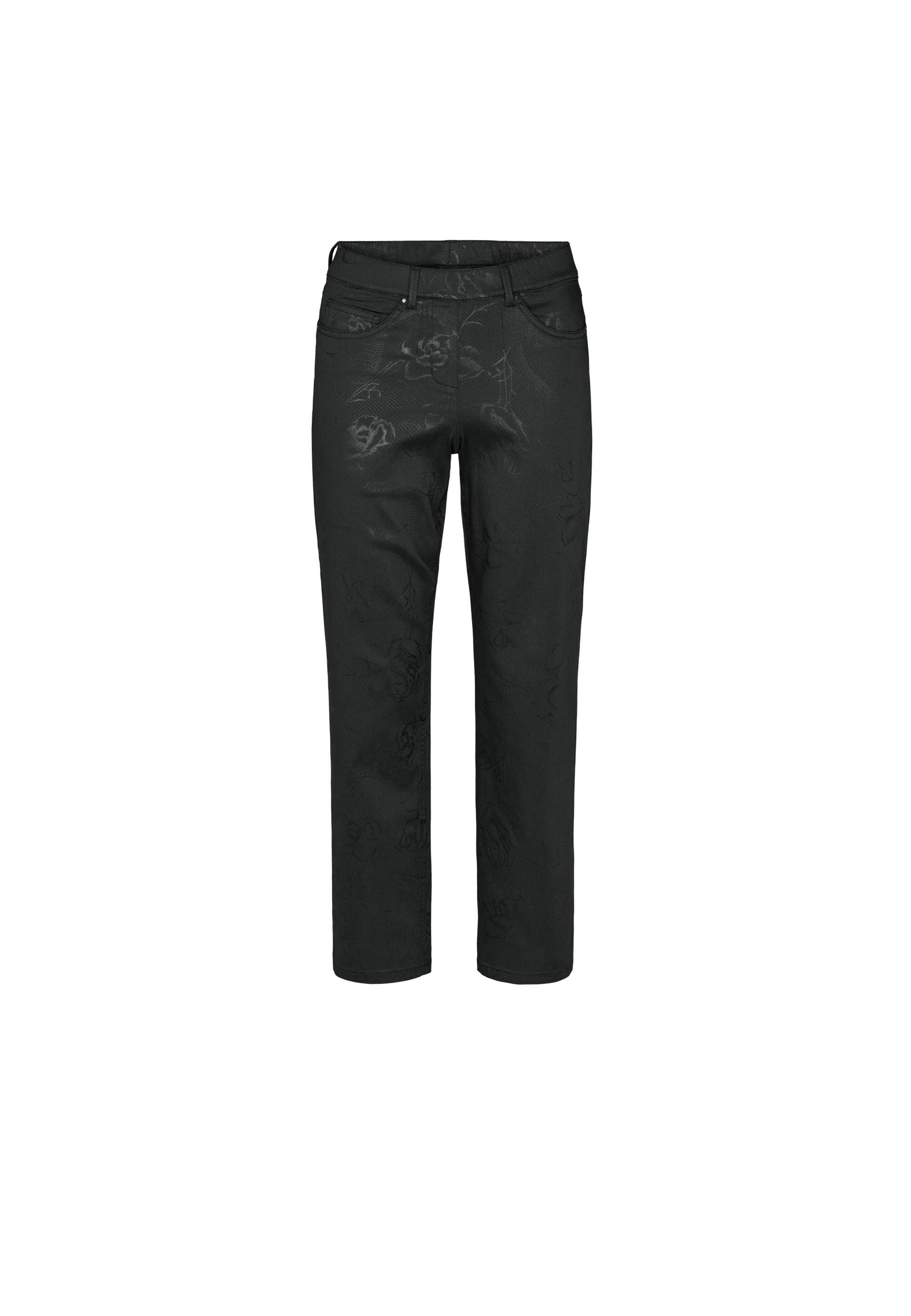 LAURIE Hannah Regular Extra Kort Mönstrad Jeans Svart