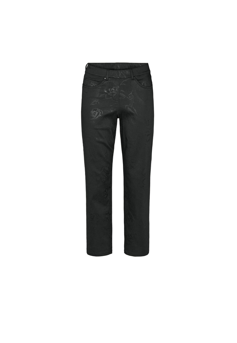 LAURIE Hannah Regular Extra Kort Mönstrad Jeans Svart