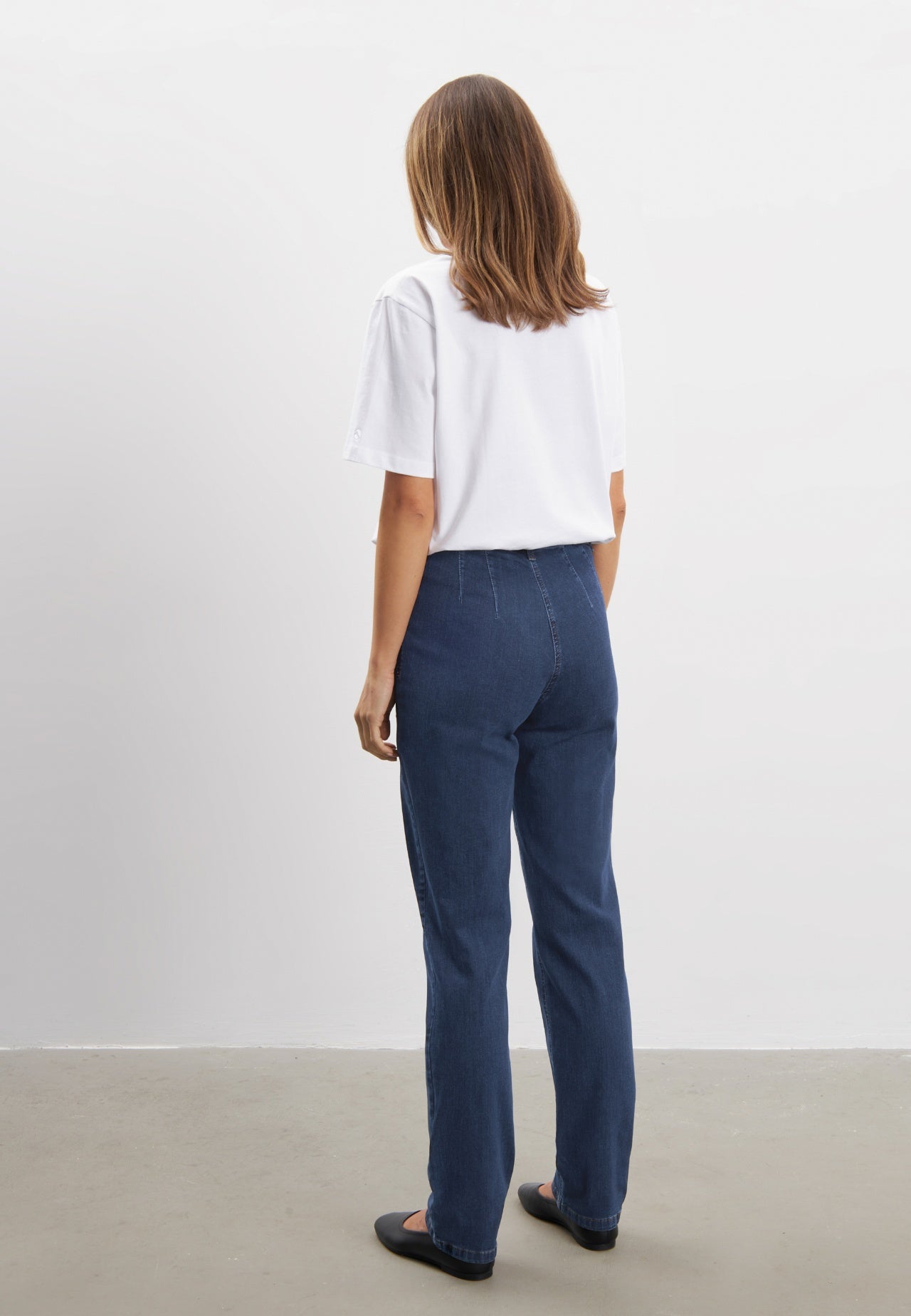 LAURIE Kelly Regular Mörkblå Denimbyxa med Elastisk Midja