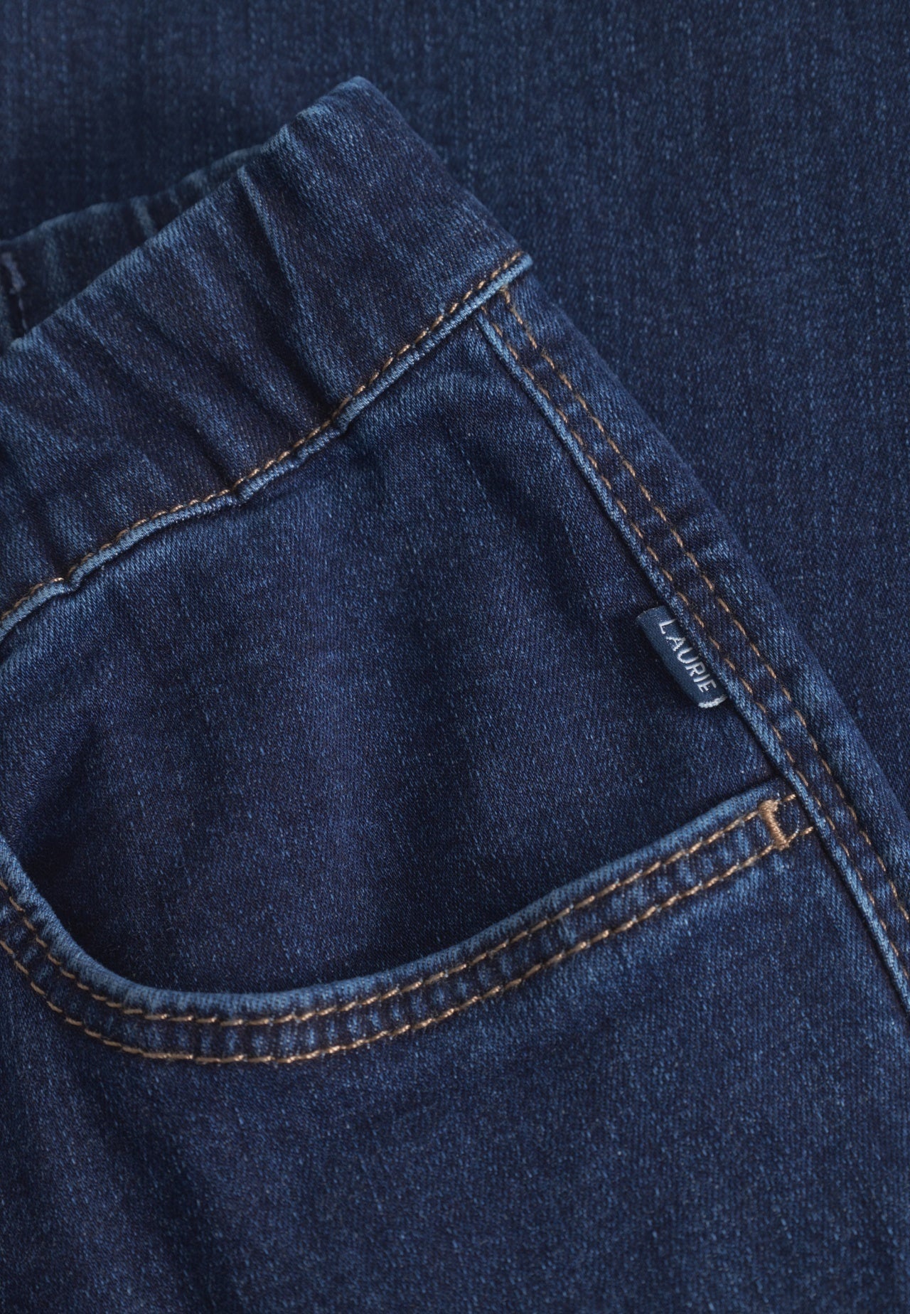 LAURIE Kelly Regular Mörkblå Denimbyxa med Elastisk Midja