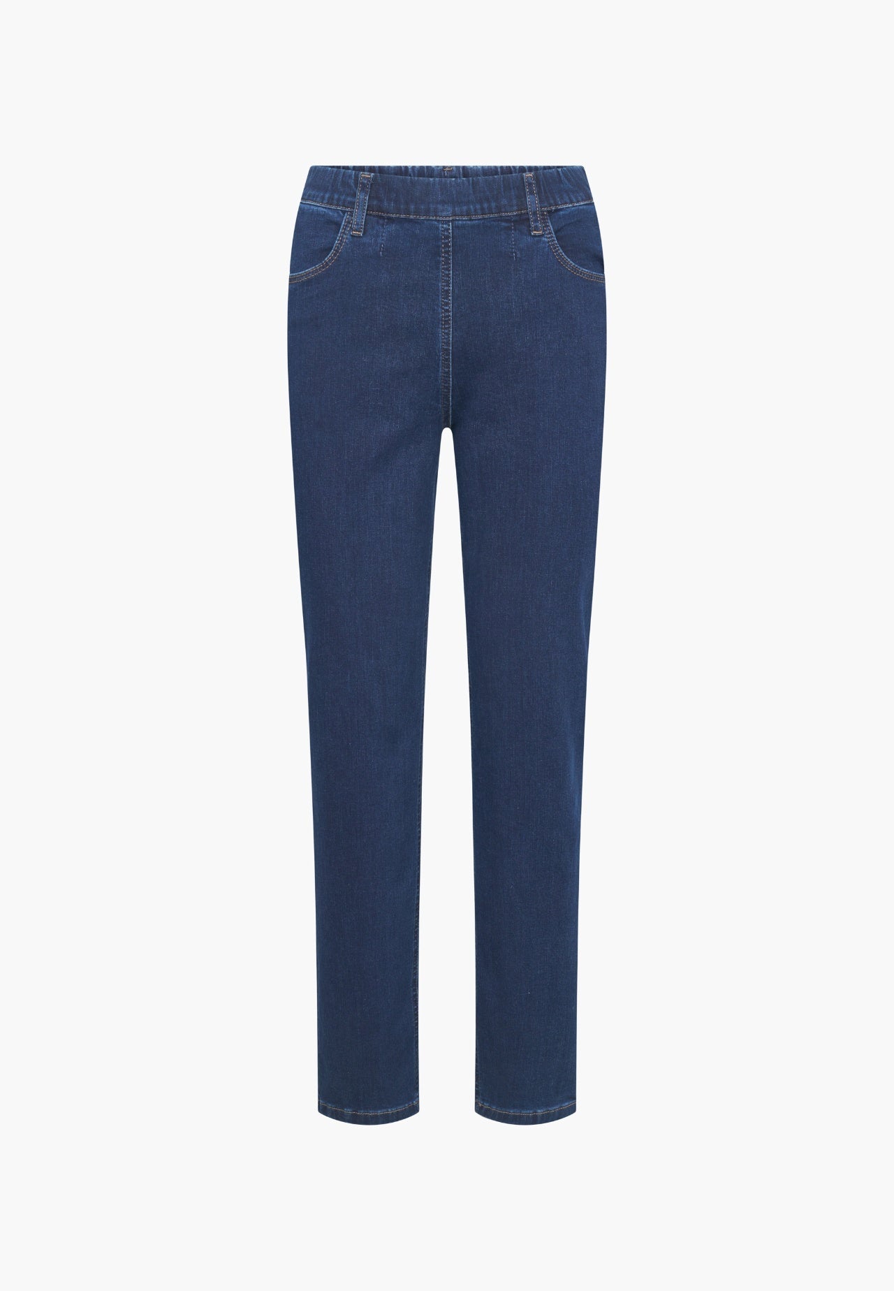 LAURIE Kelly Regular Mörkblå Denimbyxa med Elastisk Midja