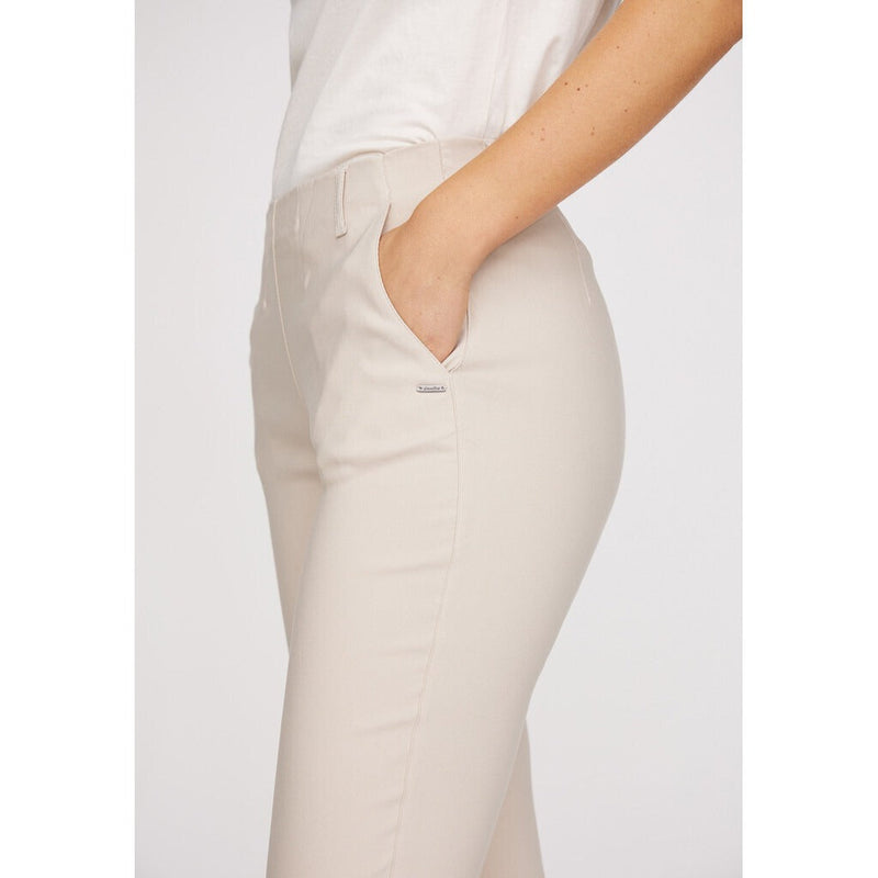 LauRie Byxor Taylor Regular Cropped Grey Sand