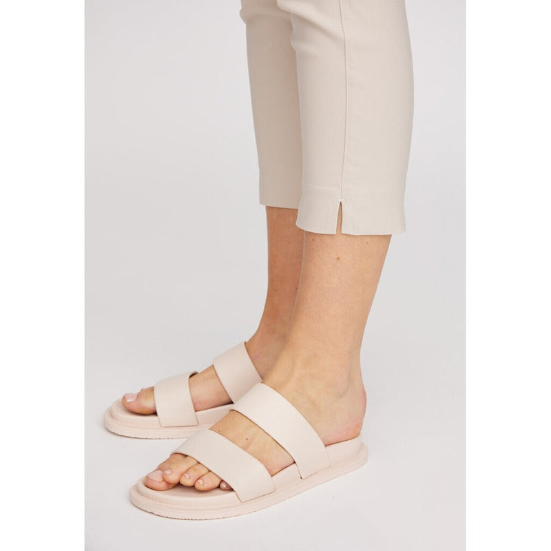 LauRie Byxor Taylor Regular Cropped Grey Sand