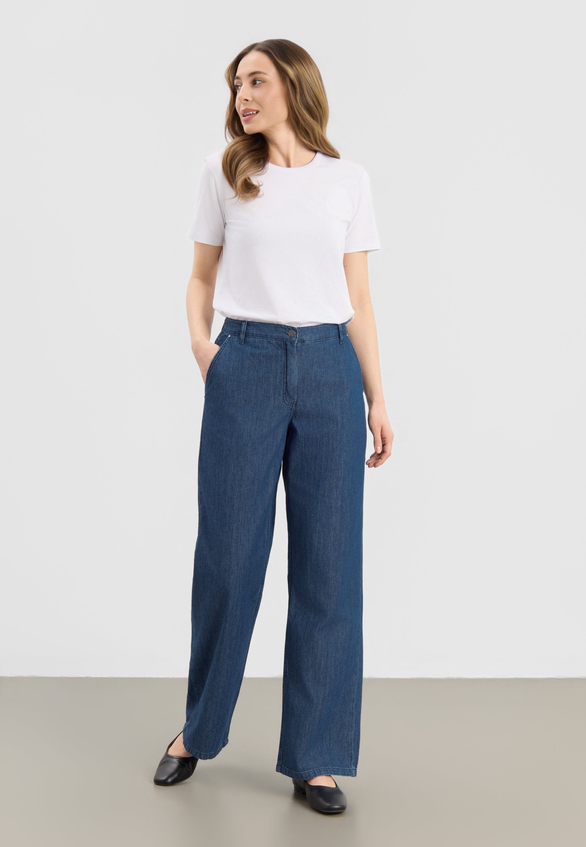 LauRie Byxor Charm elastic Loose ML Blue denim