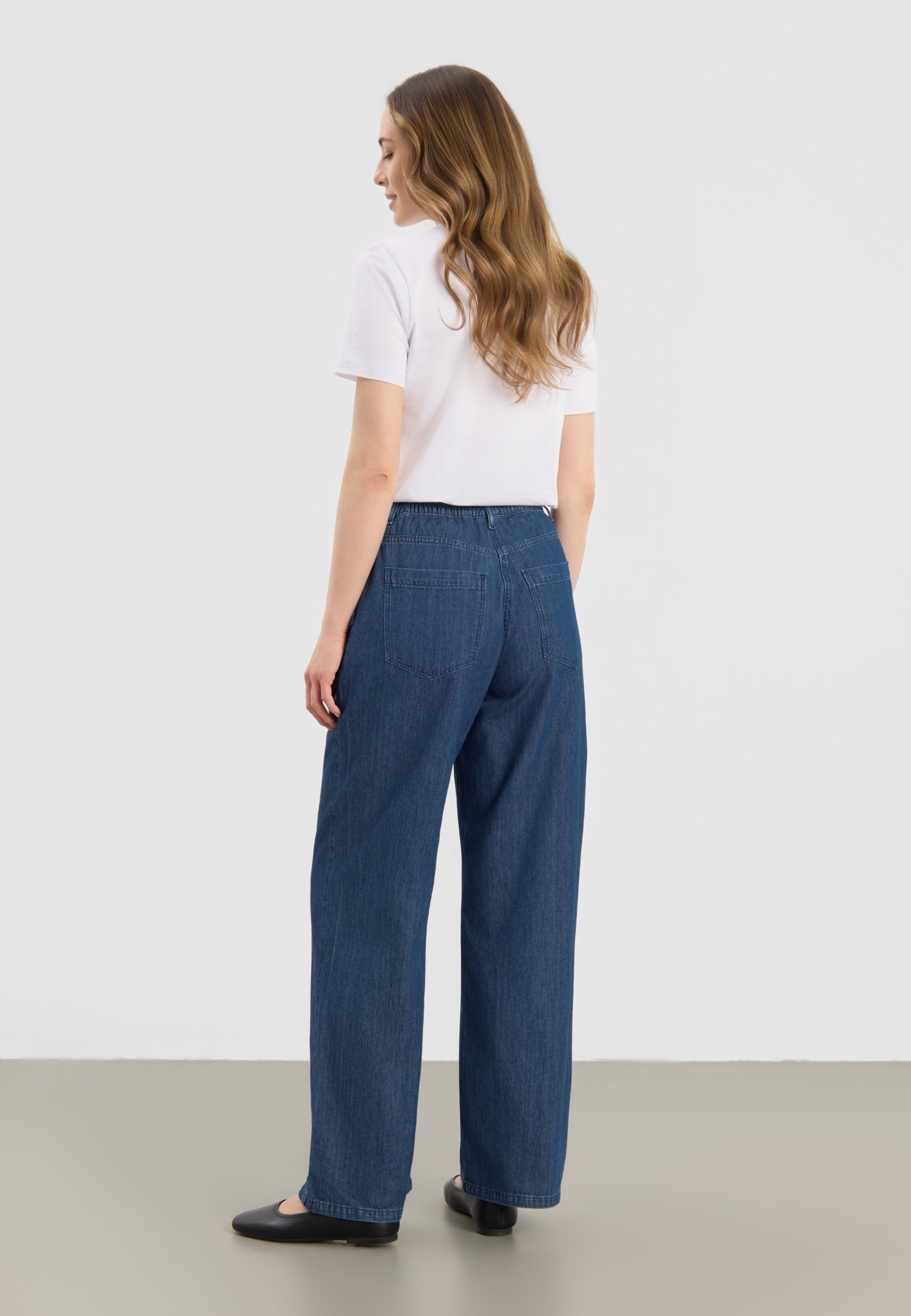 LauRie Byxor Charm elastic Loose ML Blue denim