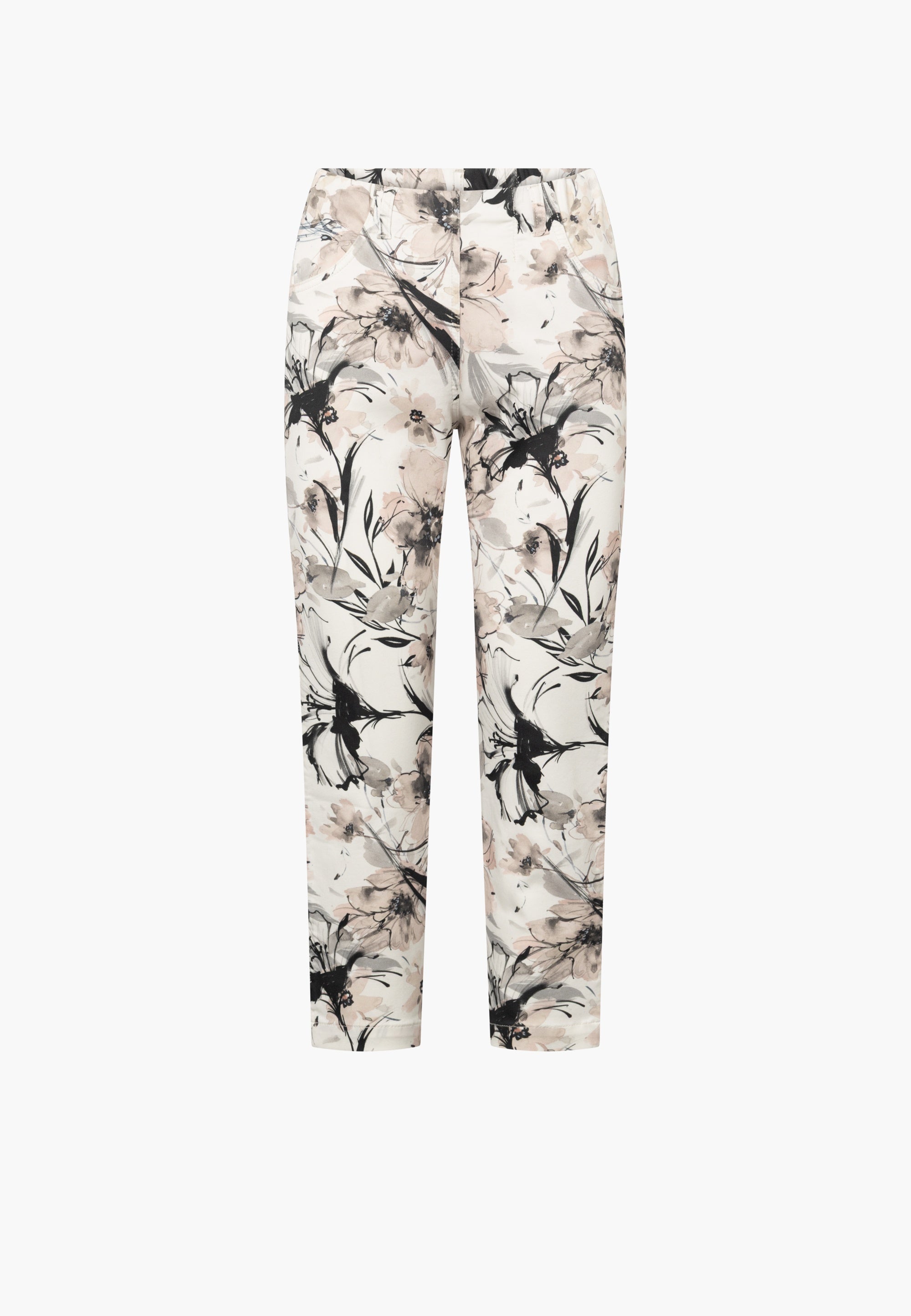 LauRie Byxor Patricia Pure Regular Cropped Rose Print
