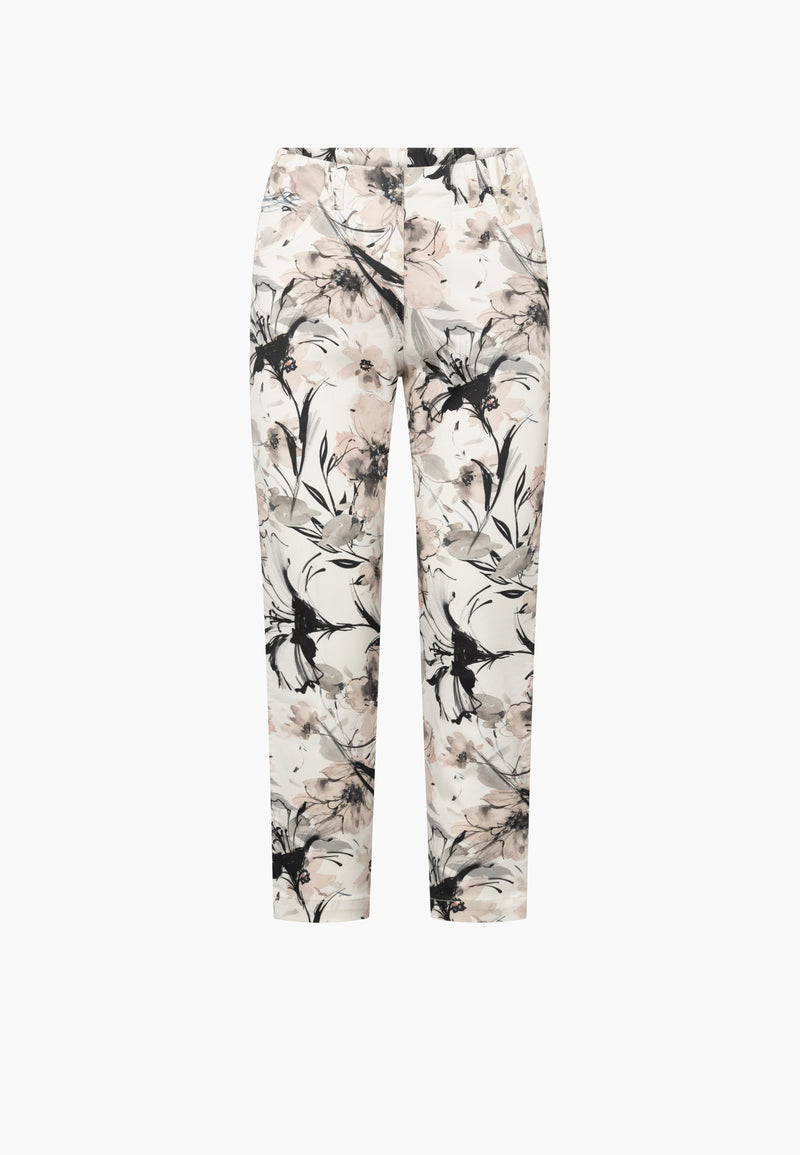 LauRie Byxor Patricia Pure Regular Cropped Rose Print