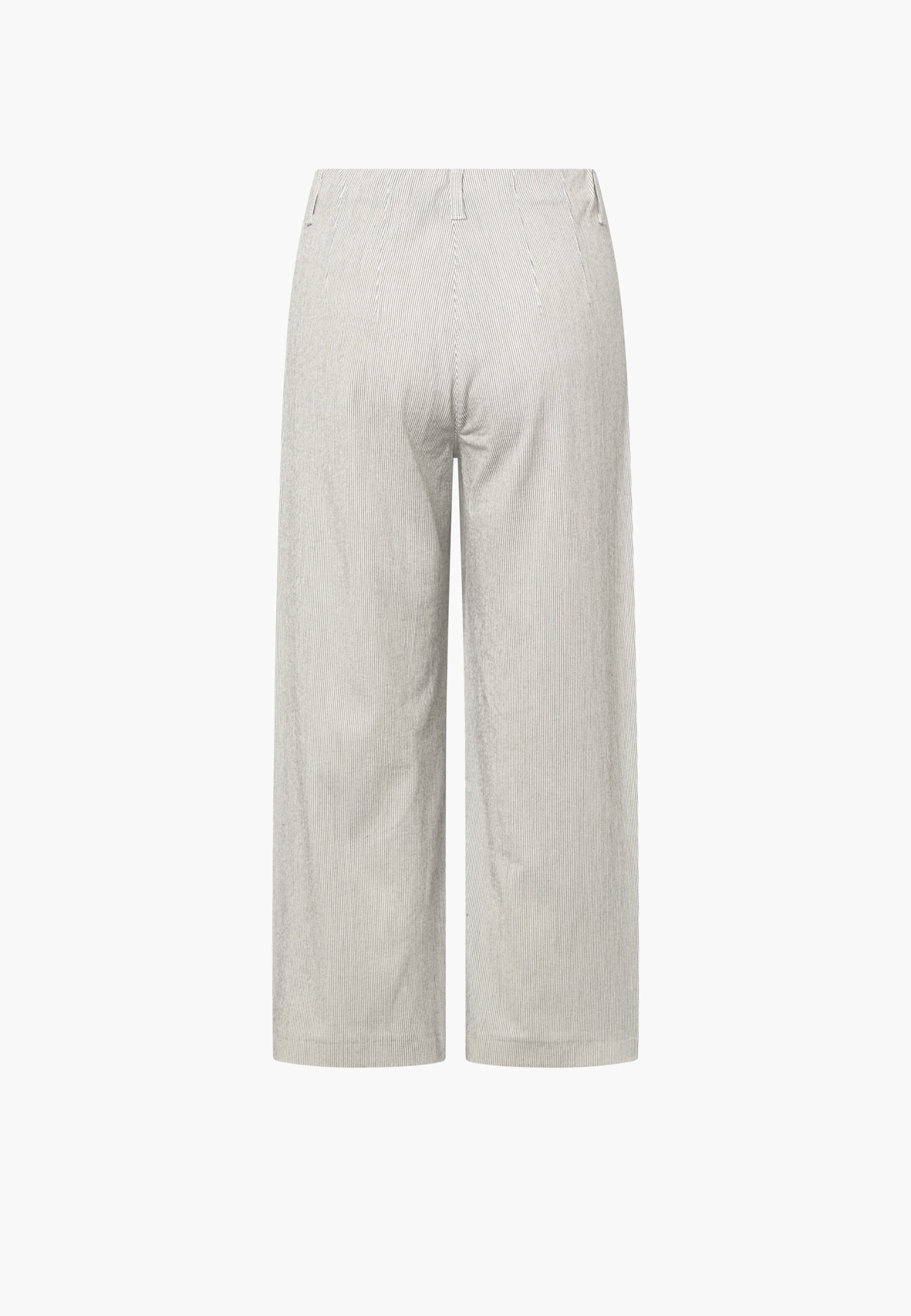 LauRie Mirakelbyxa Donna Loose Cropped White Pinstripe