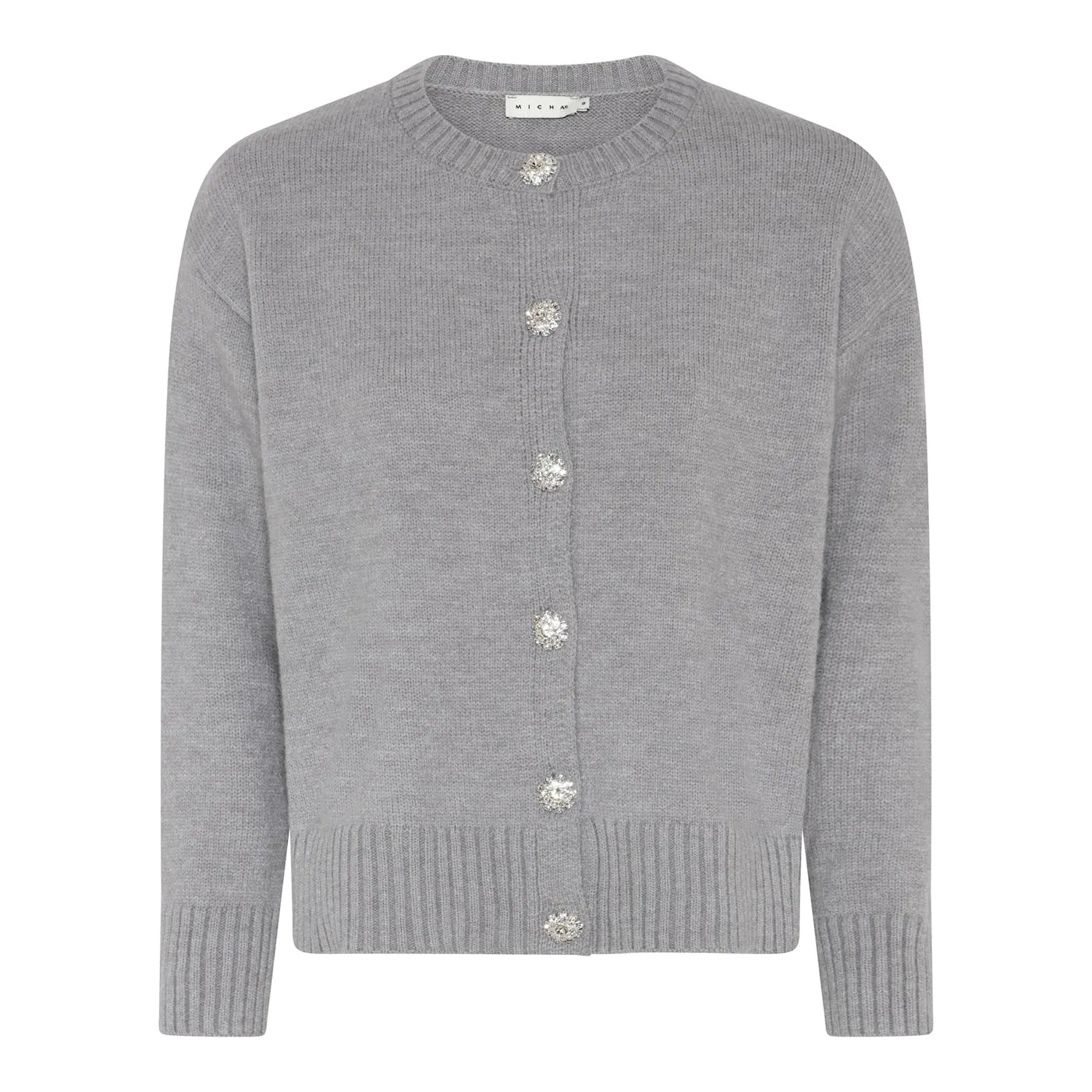 MICHA Stickad Kofta Basic Cosy Grå