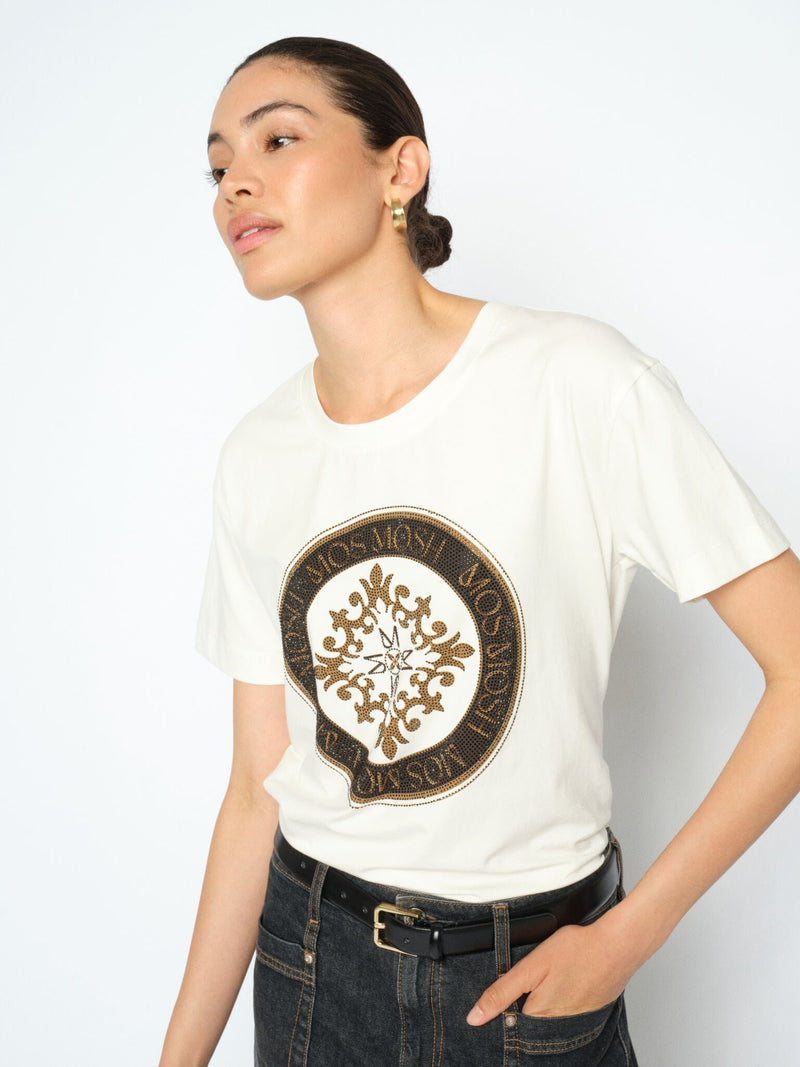 Mos Mosh Judd T-shirt med Tryck Brun