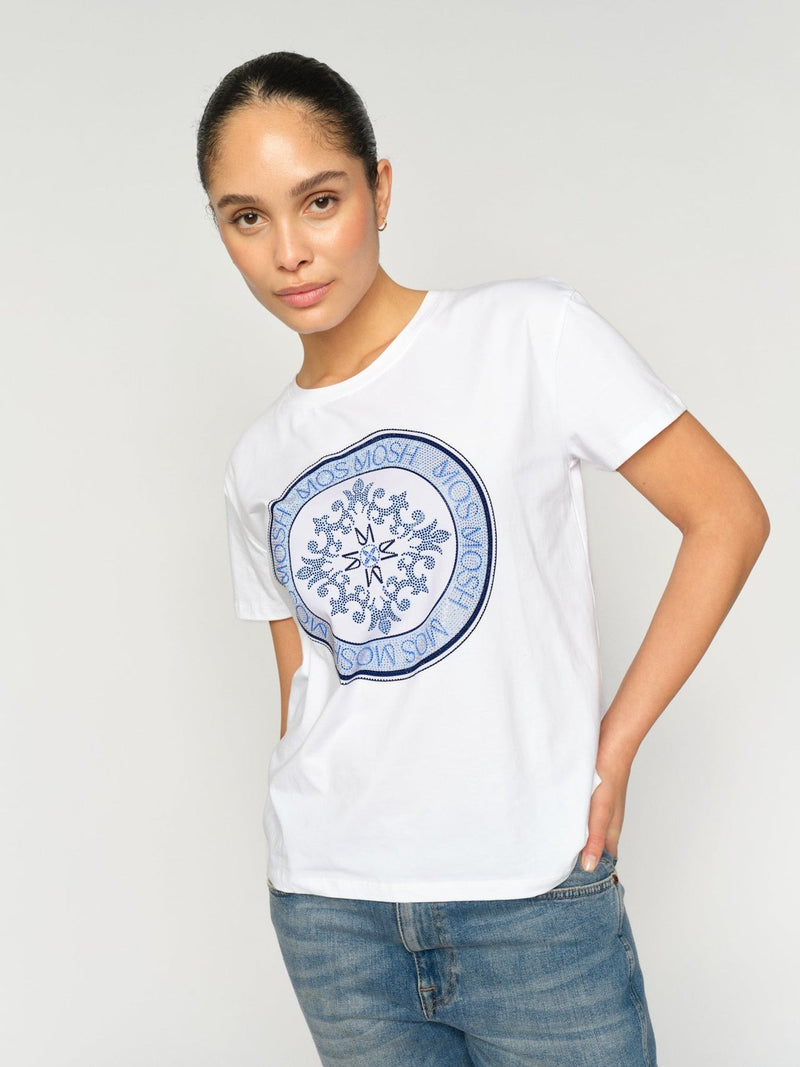 Mos Mosh Klassisk T-Shirt Judd Vit