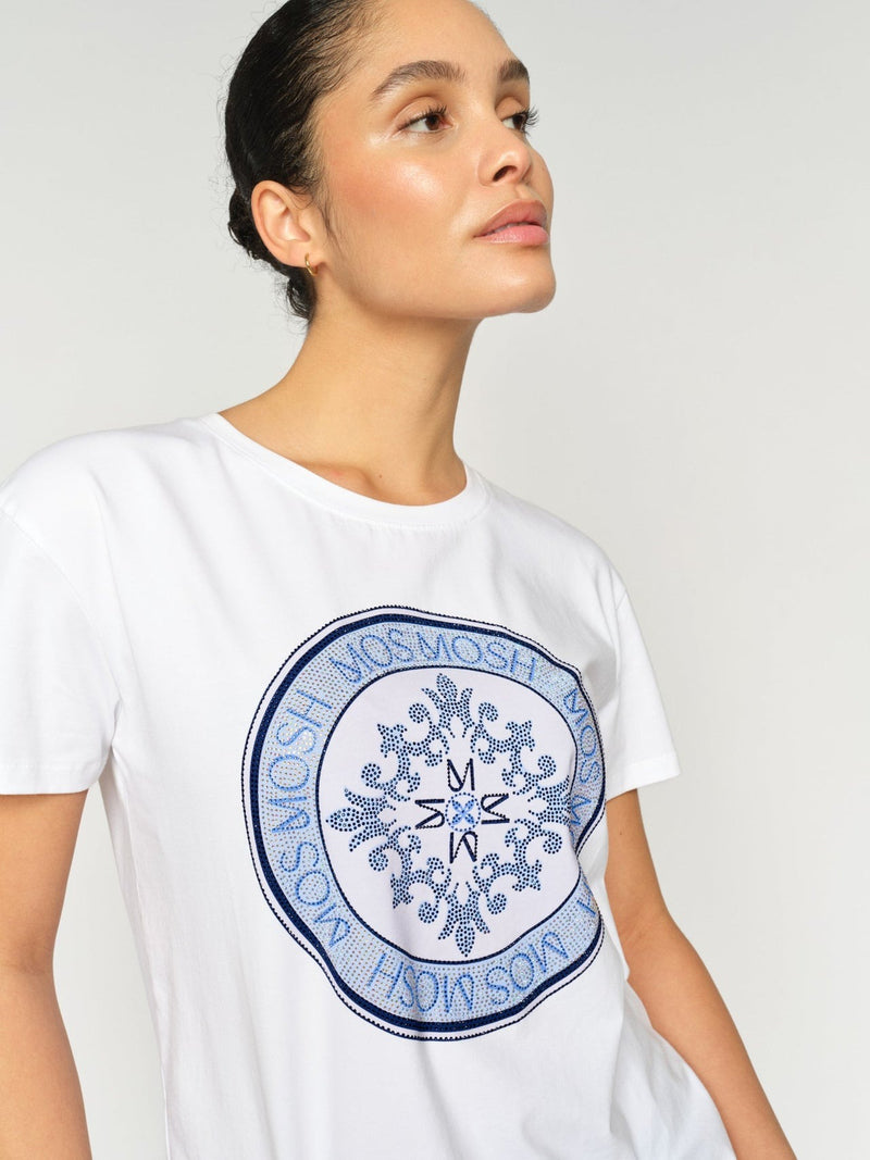 Mos Mosh Klassisk T-Shirt Judd Vit