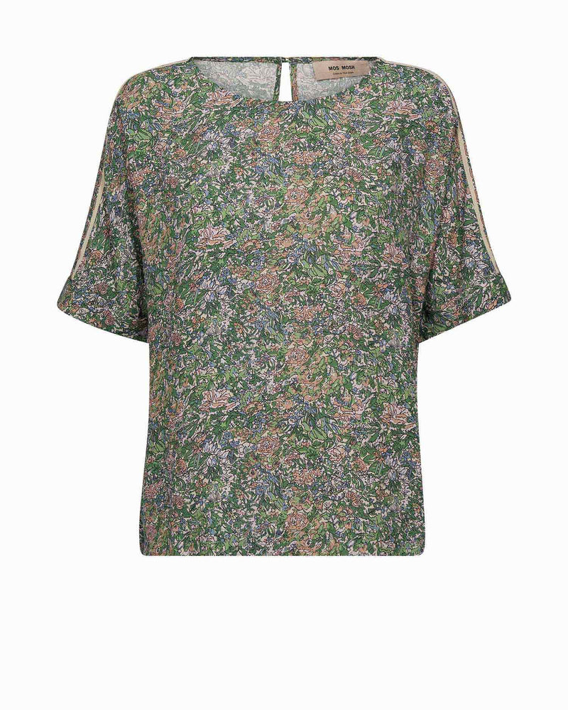Mos Mosh Kortärmad Topp Palma Flowish Orchid Grön