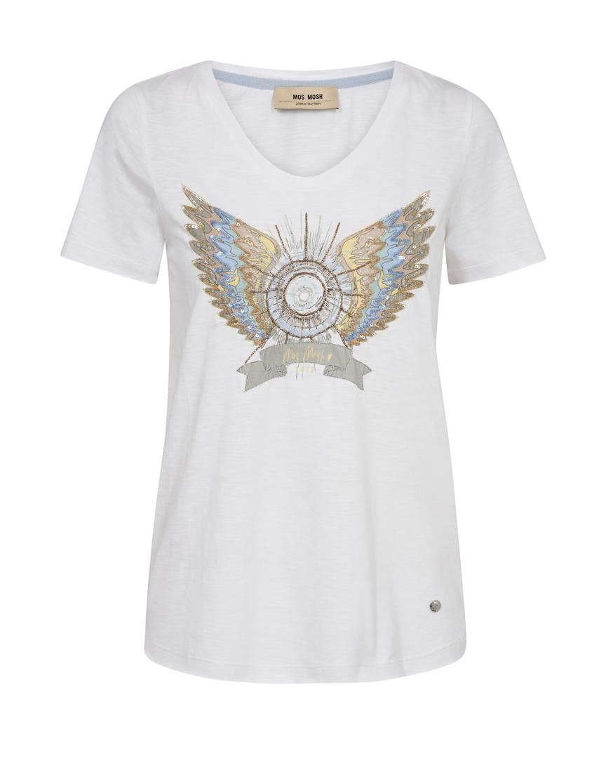 Mos Mosh T-shirt Gethi Deco vit