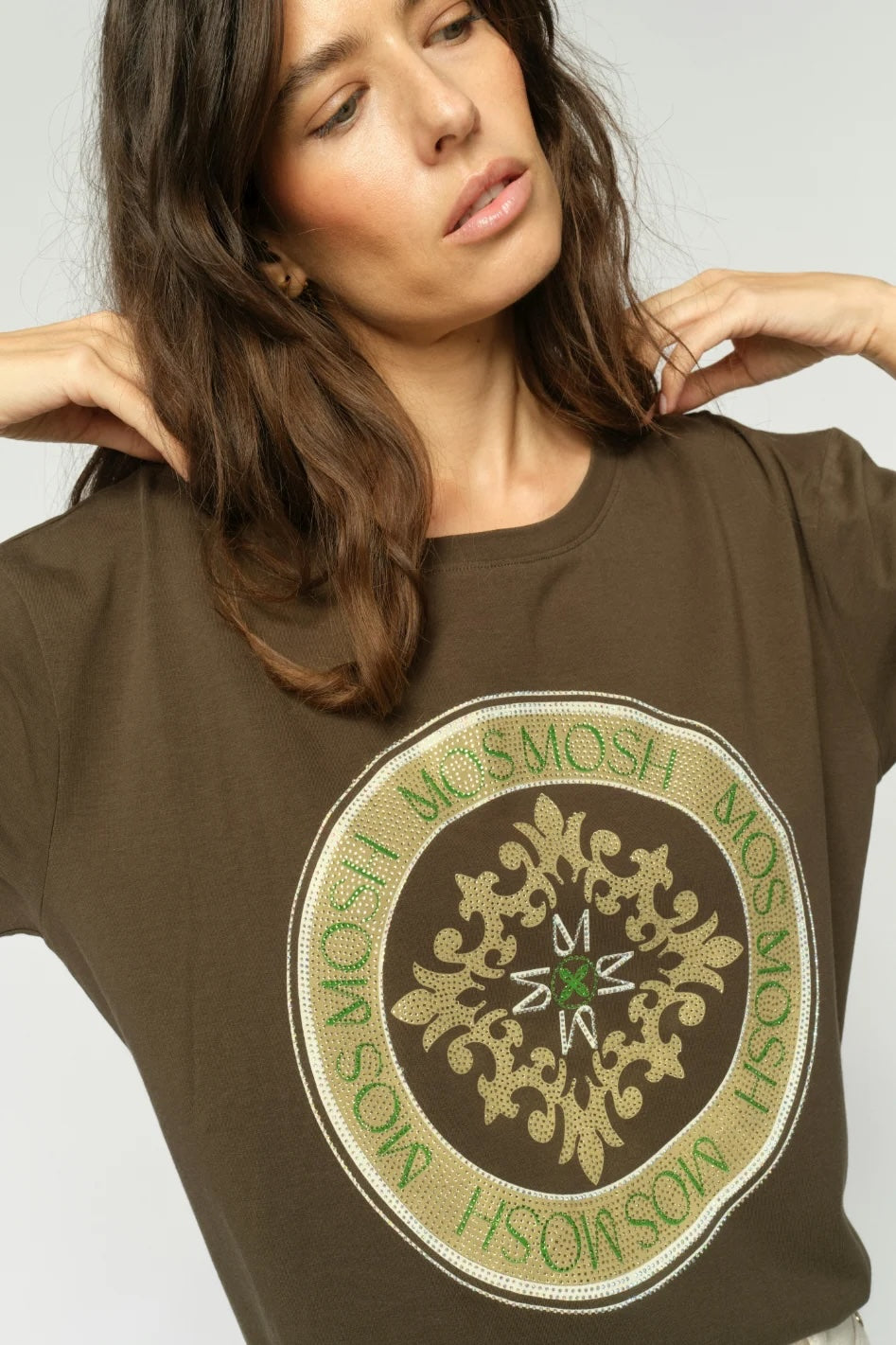 Mos Mosh Judd T-shirt med Tryck Grön