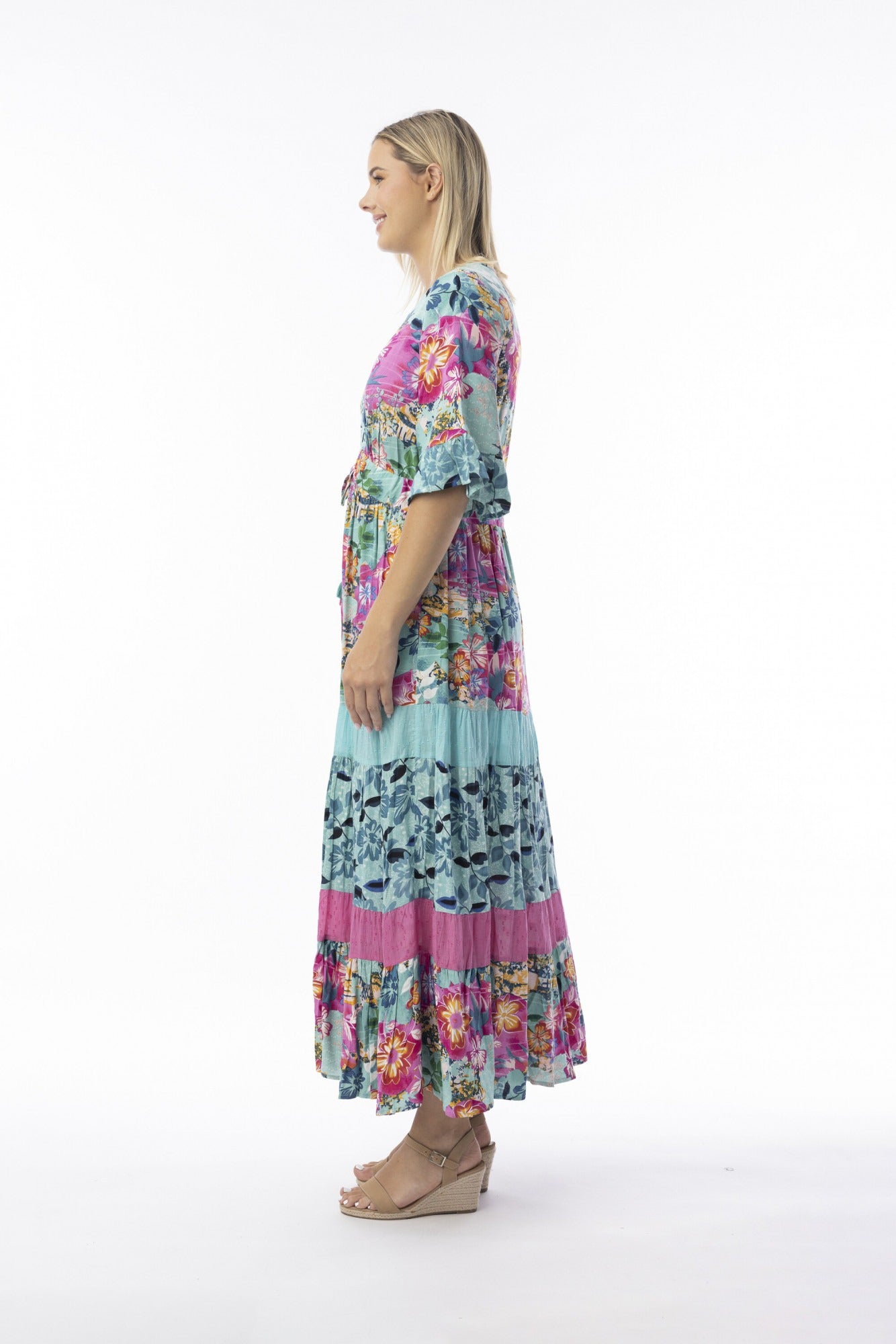 ORIENTIQUE V-Ringad Klänning Selaron