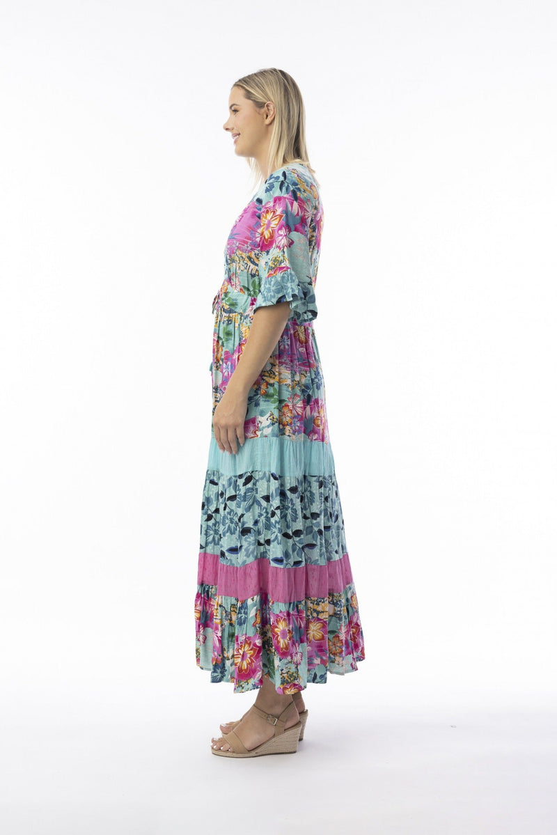 ORIENTIQUE V-Ringad Klänning Selaron