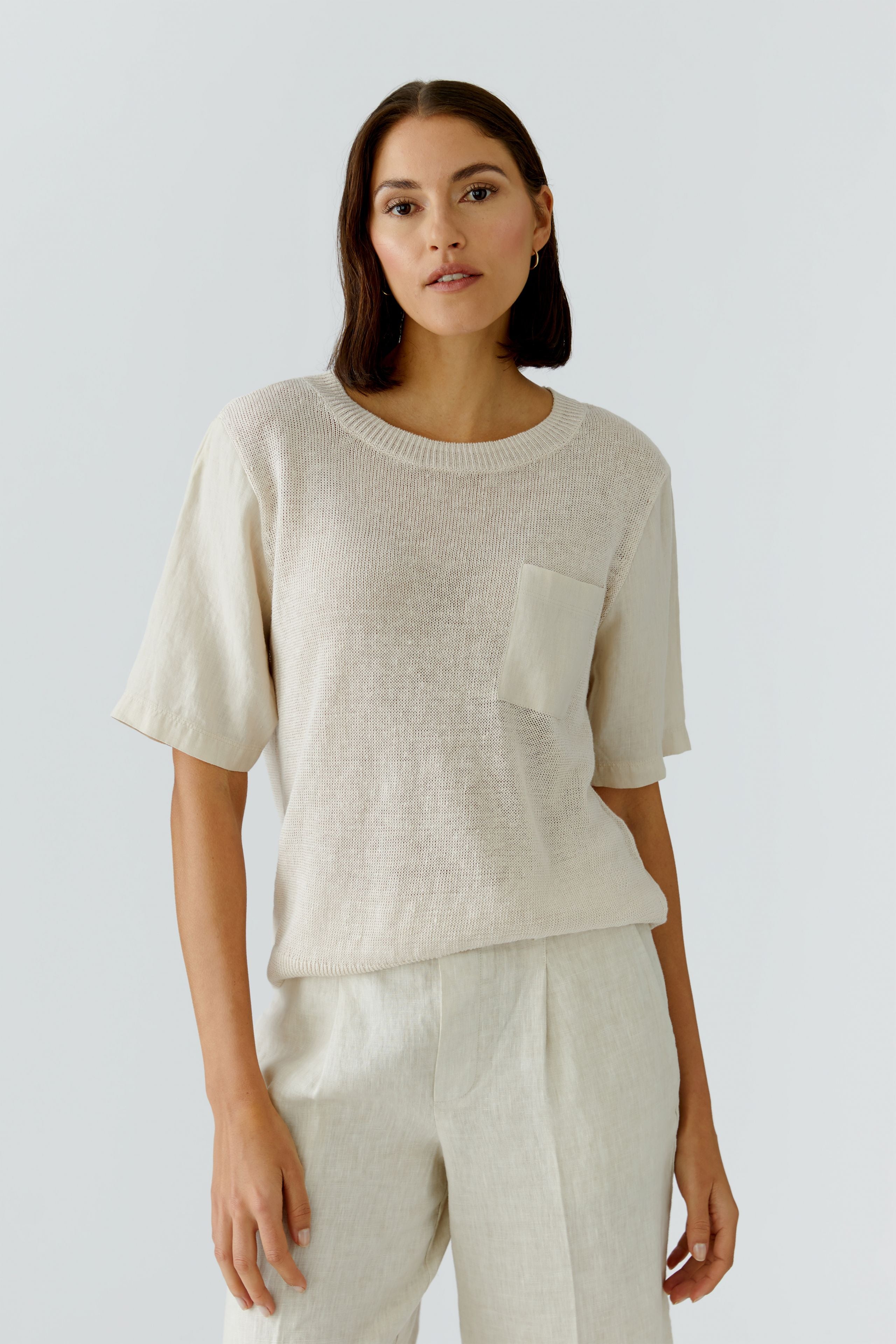 OUI Kortärmad Tröja Beige