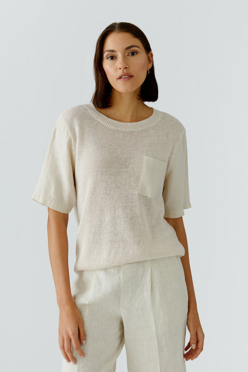 OUI Kortärmad Tröja Beige