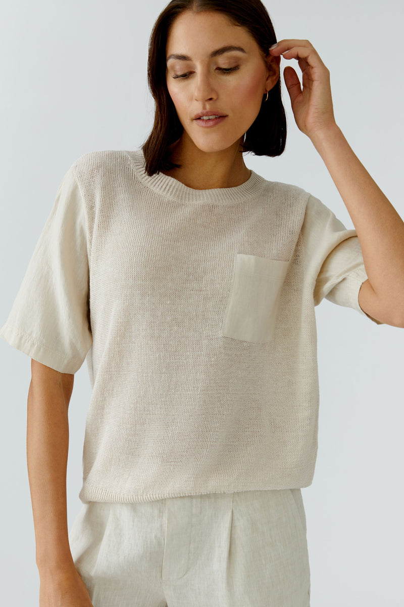 OUI Kortärmad Tröja Beige