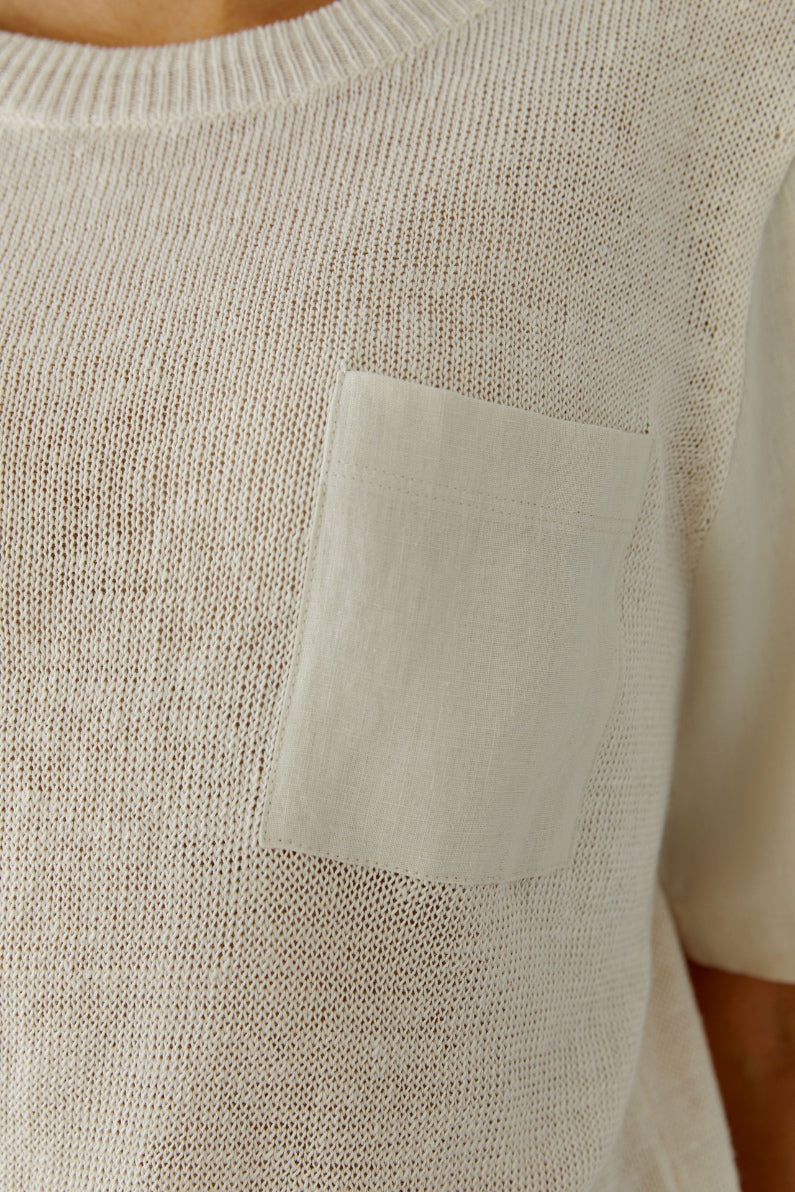 OUI Kortärmad Tröja Beige