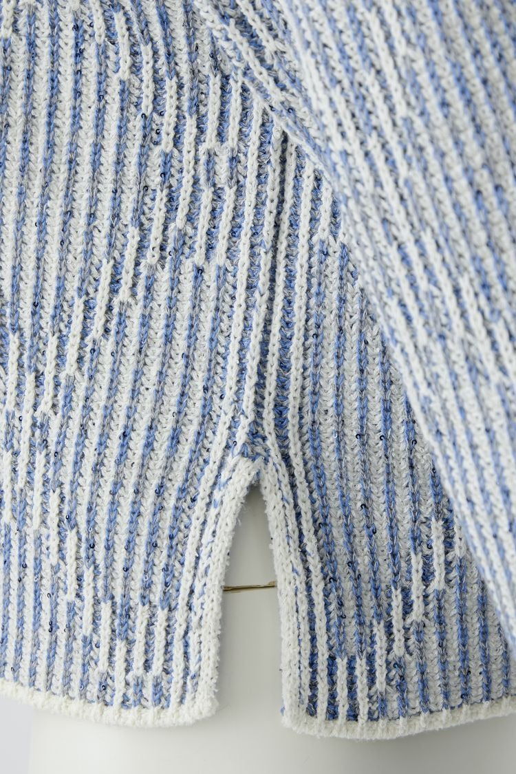 OUI Stickad Tröja med Diamantmönster Blå