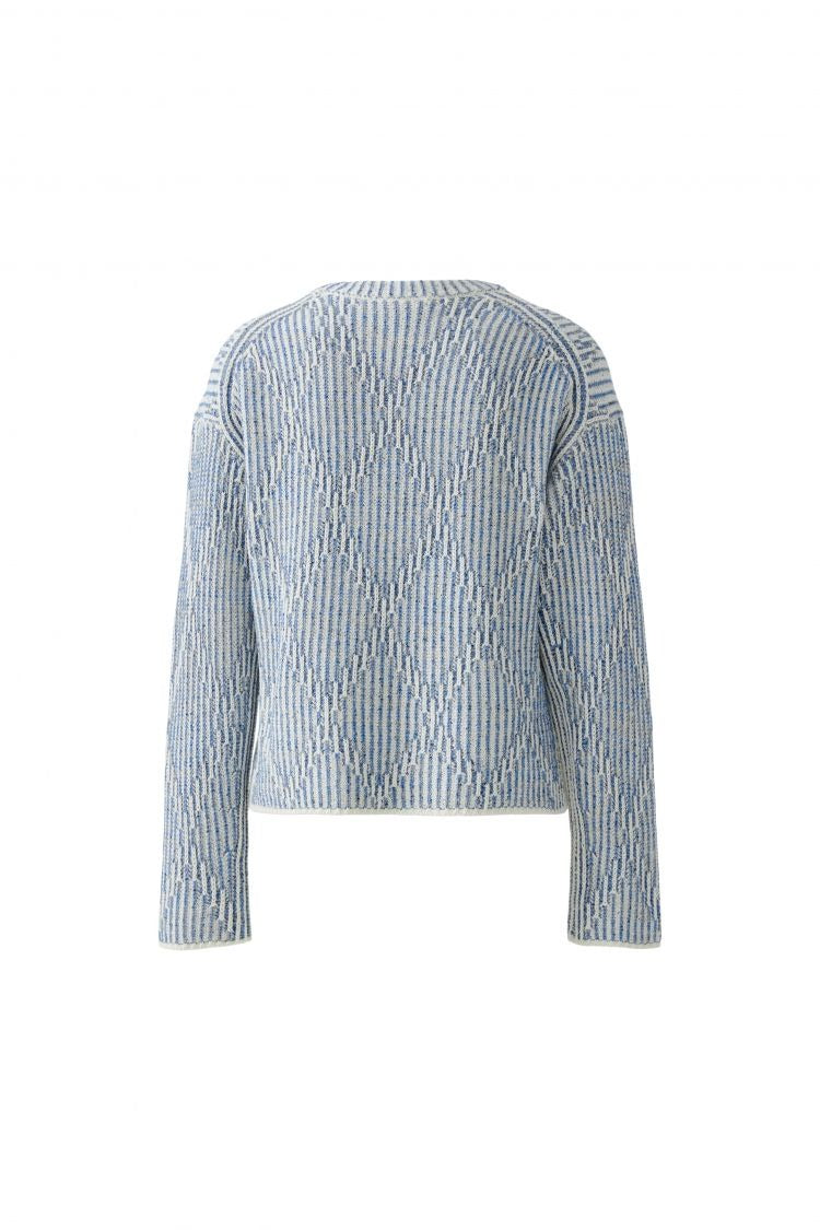 OUI Stickad Tröja med Diamantmönster Blå