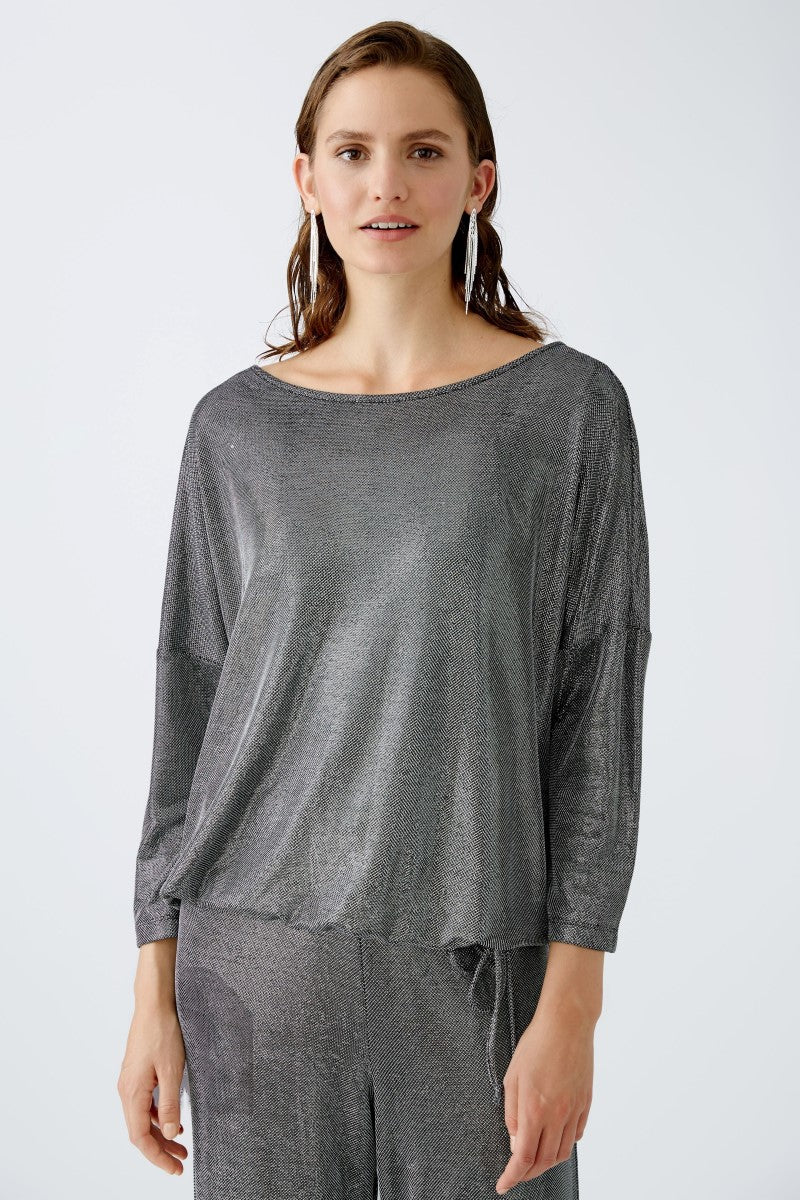 OUI T-Shirt Grey silver